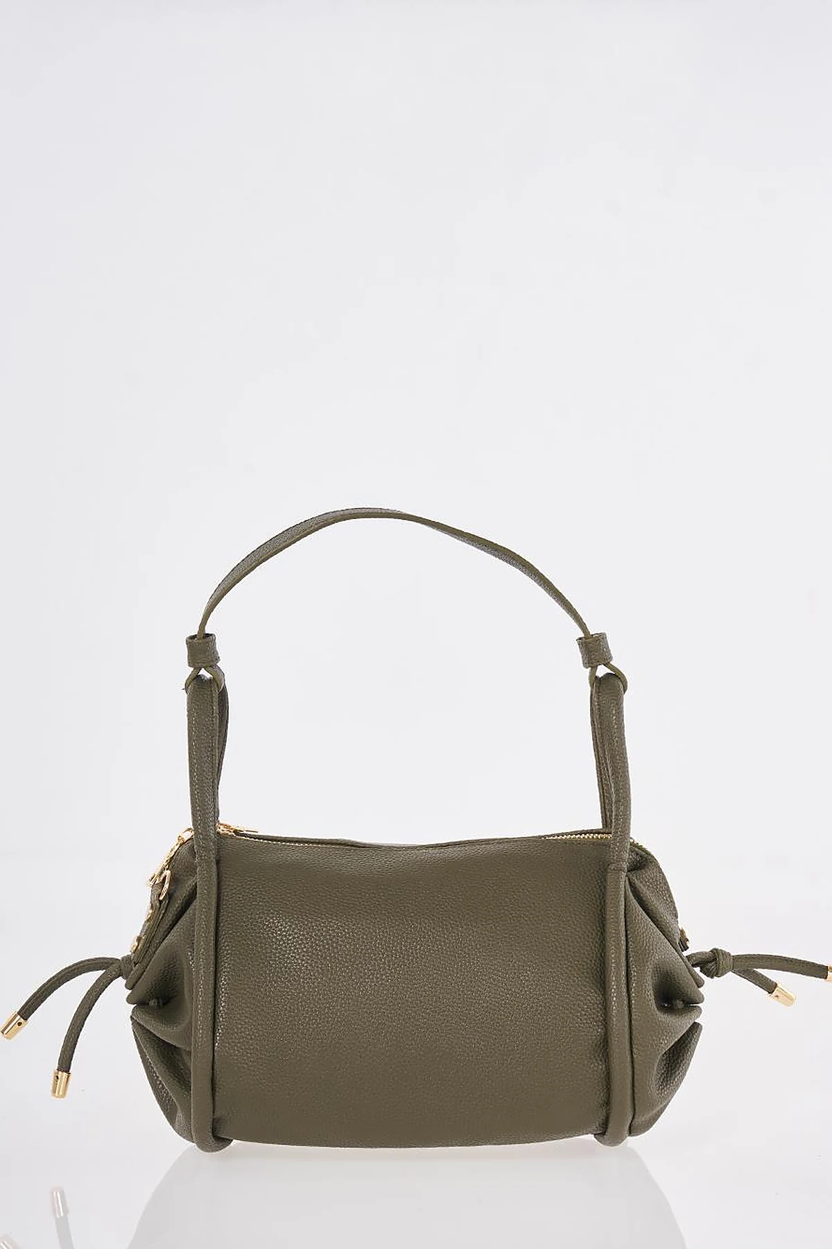 Khaki Knot Handle Hobo Bag