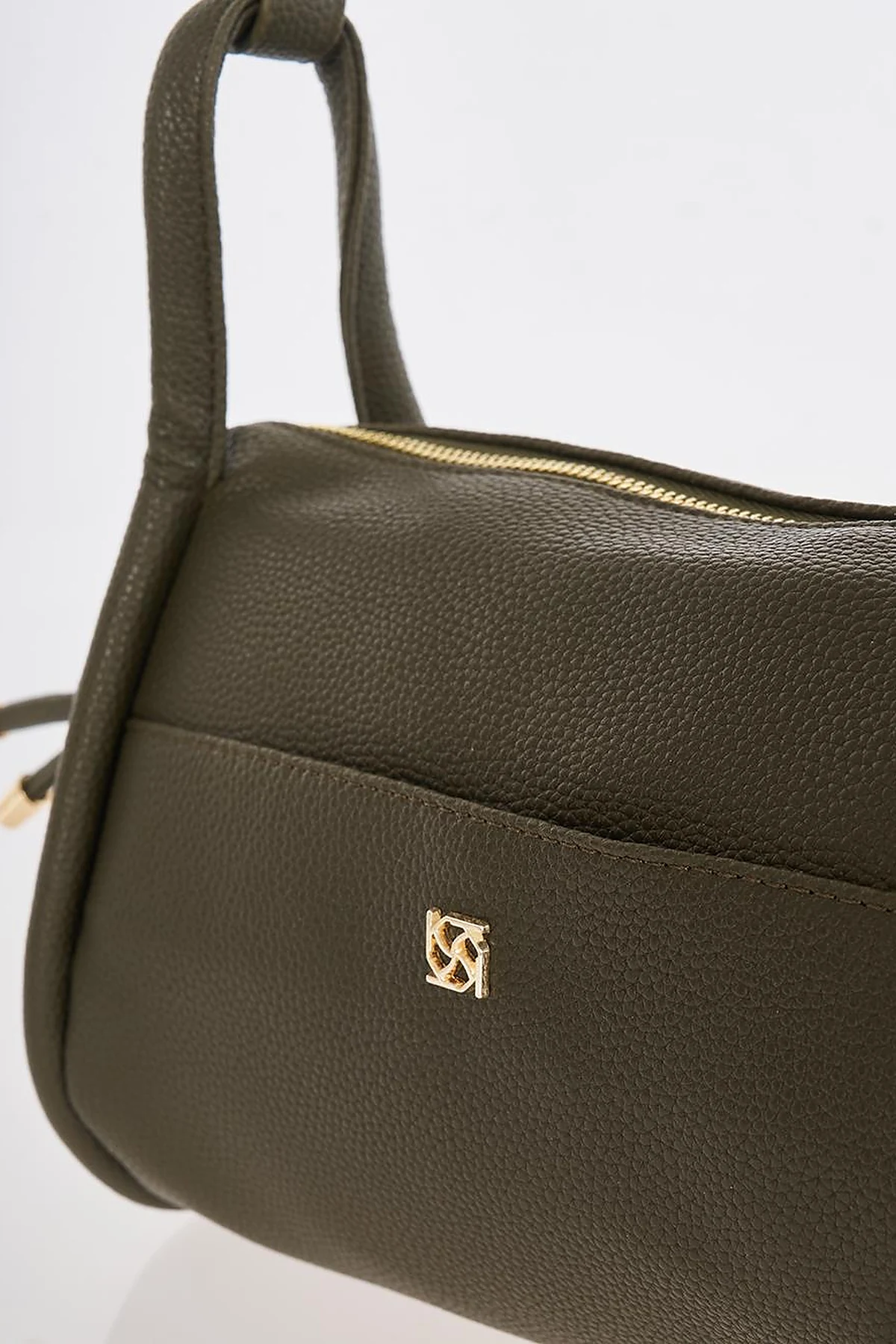 Khaki Knot Handle Hobo Bag
