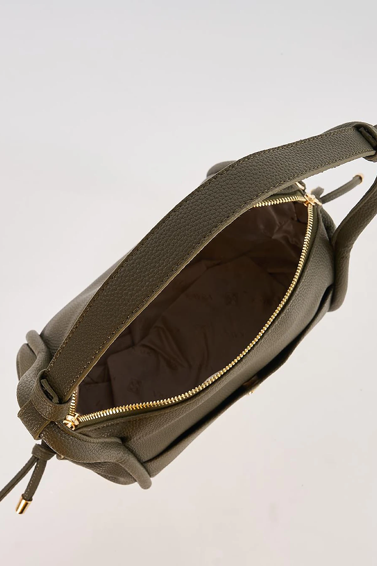 Khaki Knot Handle Hobo Bag