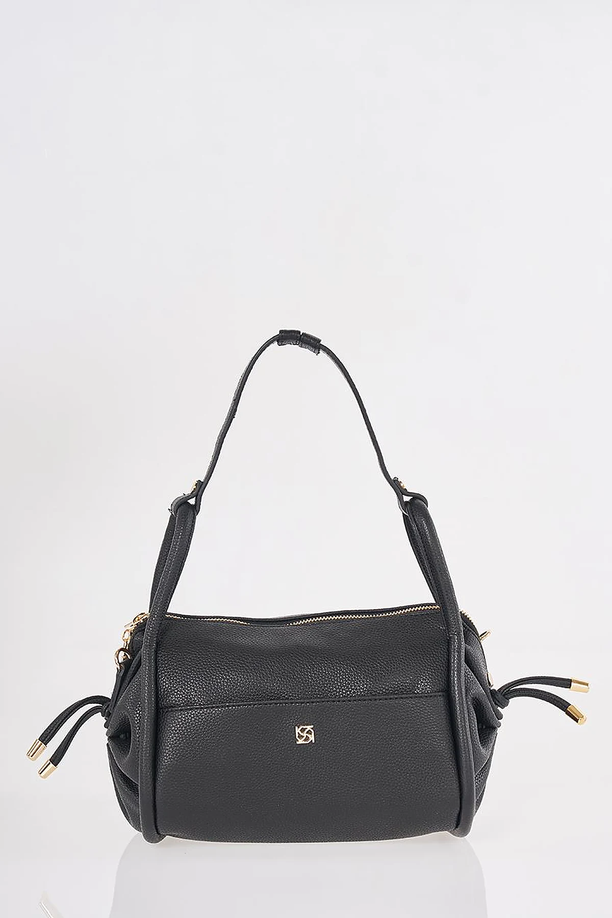 Black Knot Handle Hobo Bag