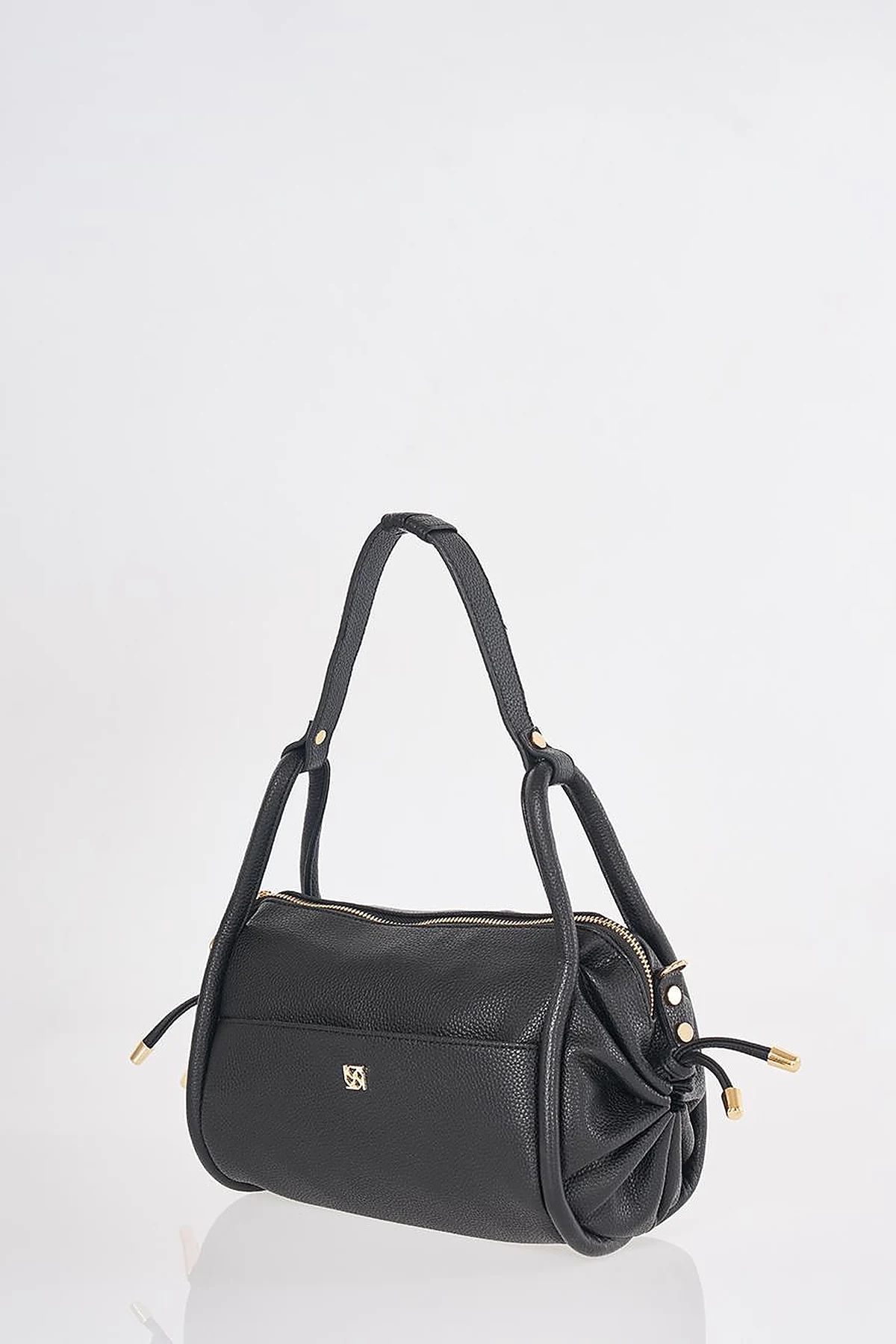 Black Knot Handle Hobo Bag