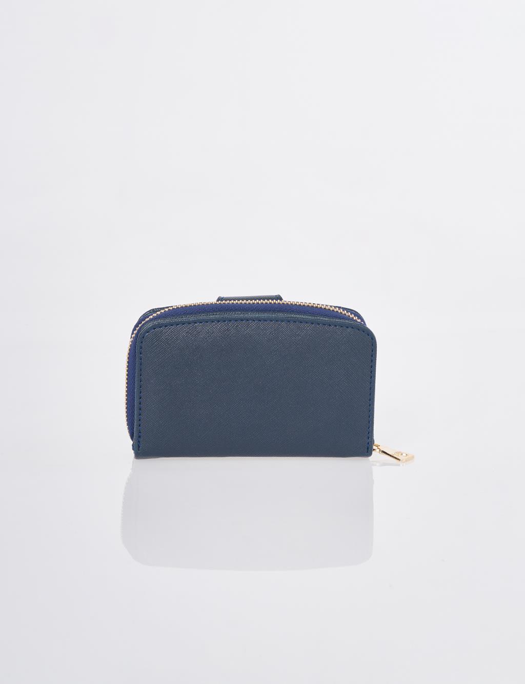 Wallet with Closure Detail Navy