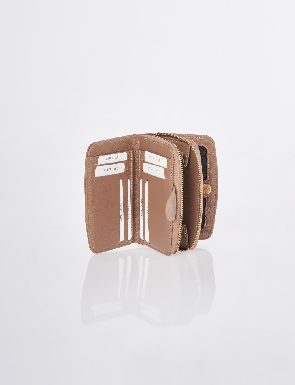 Kapama Detaylı Cüzdan Vizon