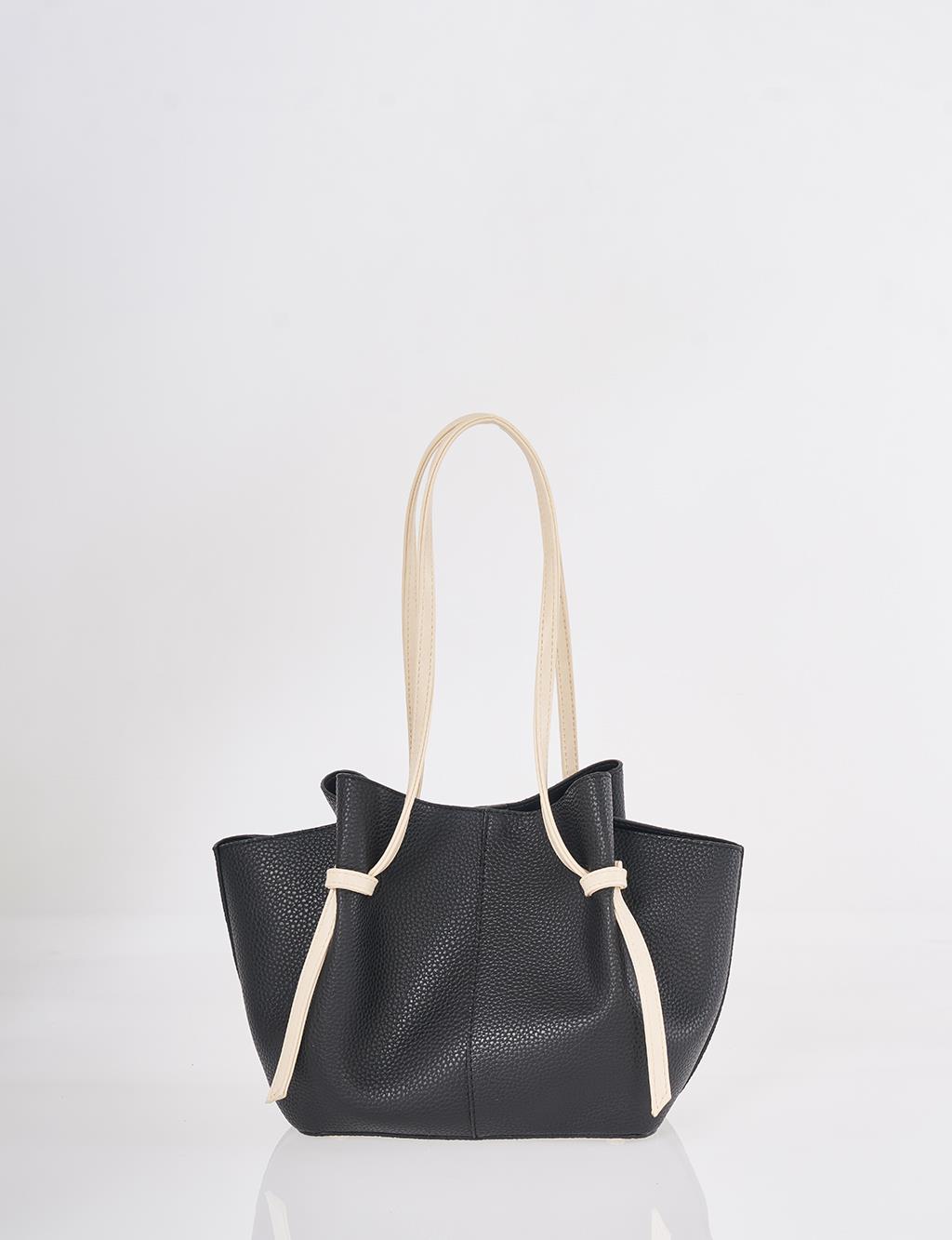 Shoulder Bag with Pouches Black