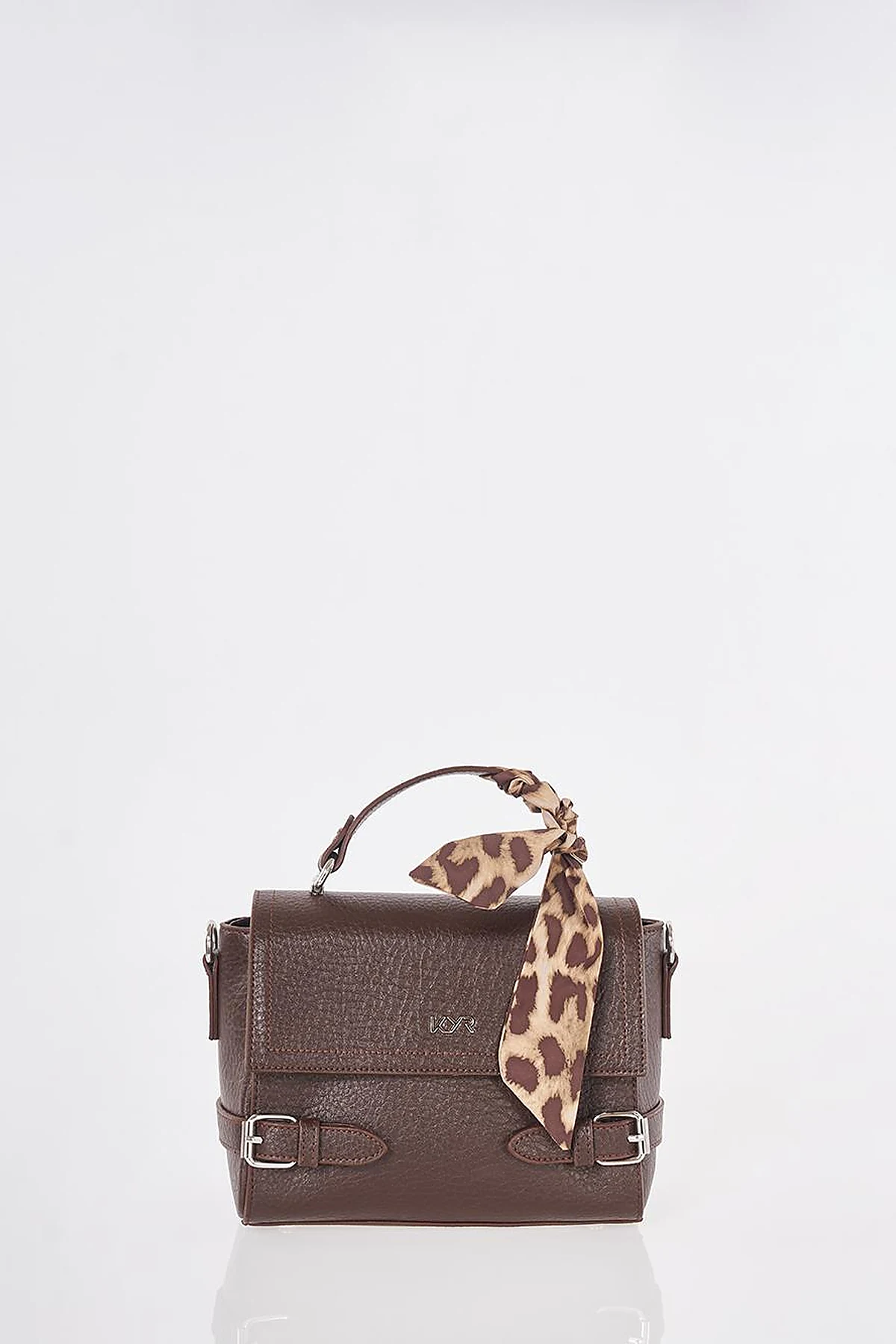 Scarf-Detail Bag Dark Brown