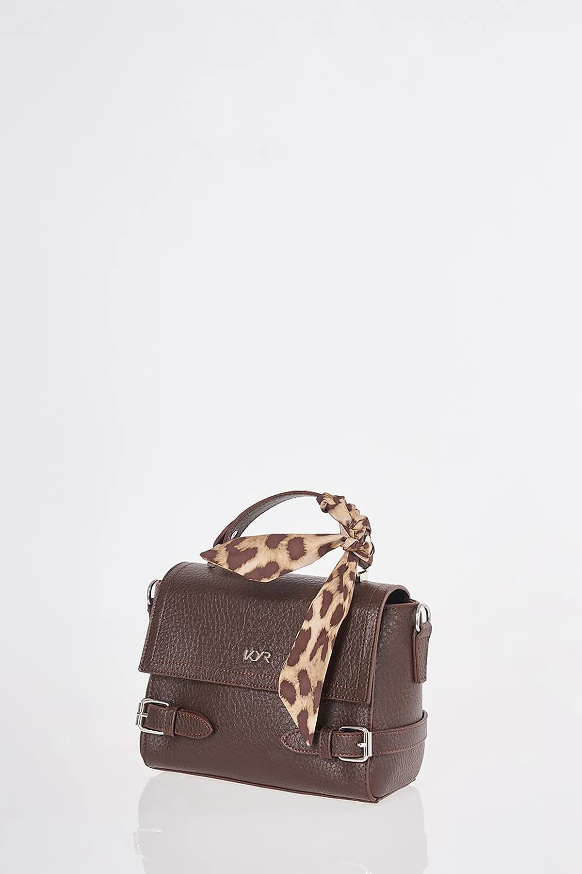 Scarf-Detail Bag Dark Brown