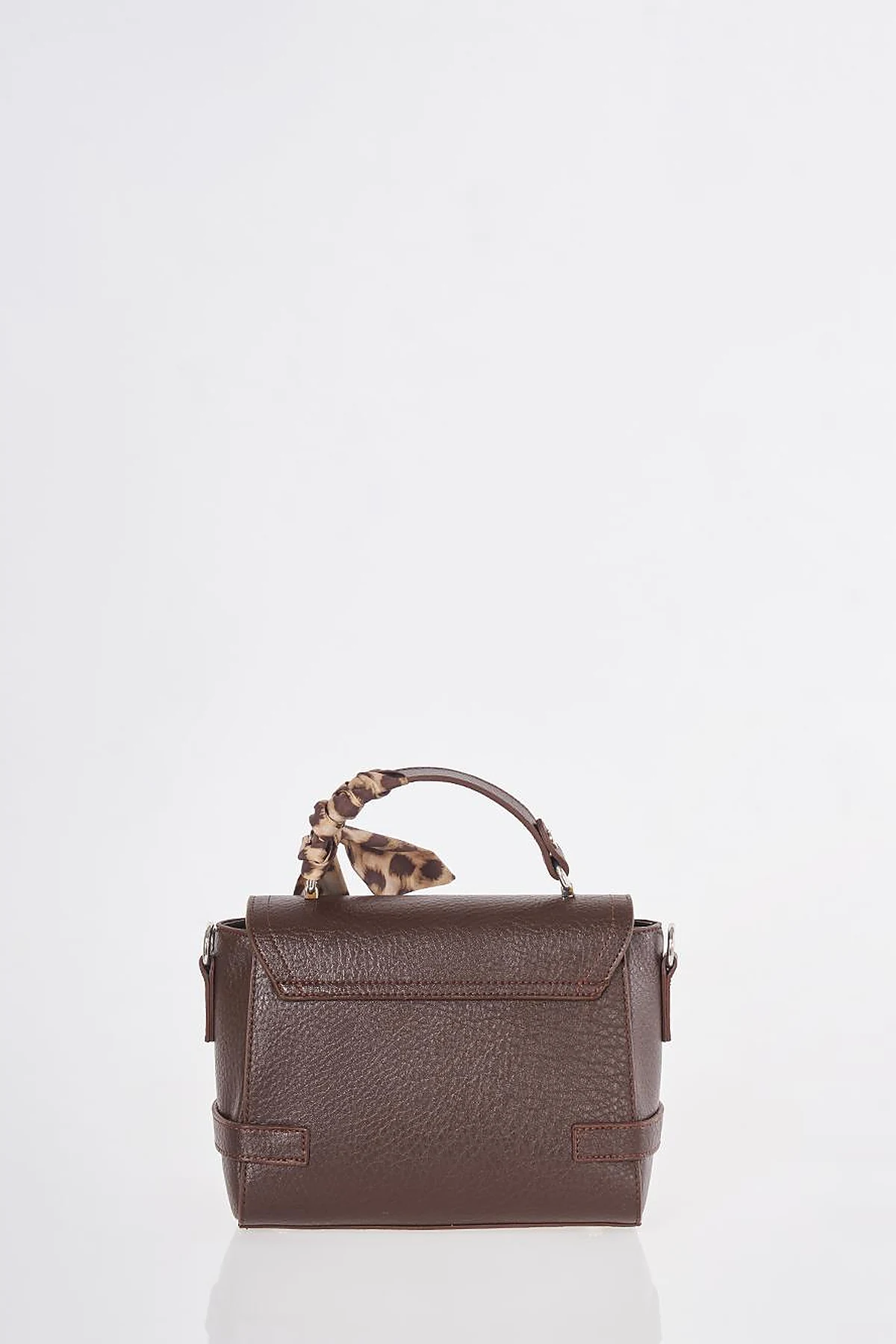 Scarf-Detail Bag Dark Brown