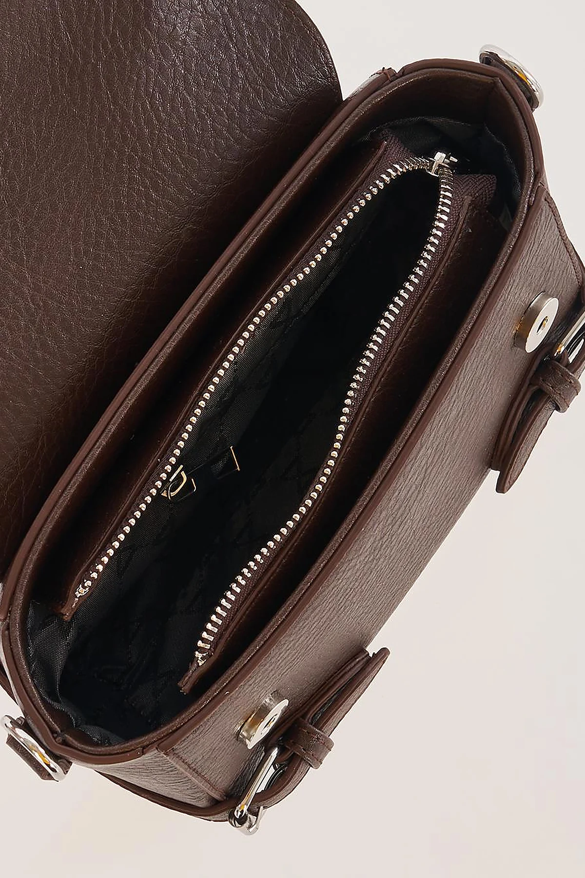 Scarf-Detail Bag Dark Brown