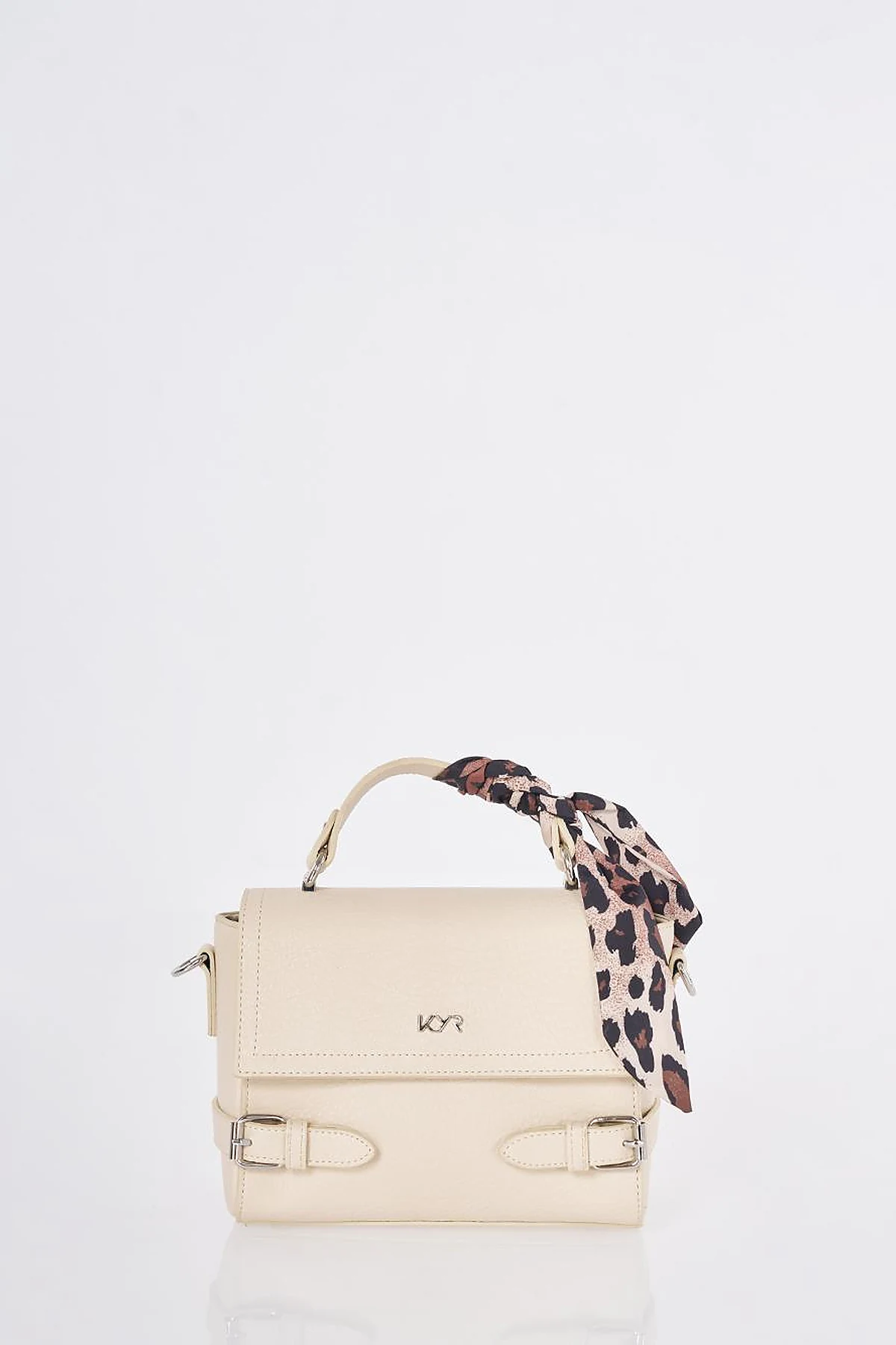 Scarf-Detail Bag Cream