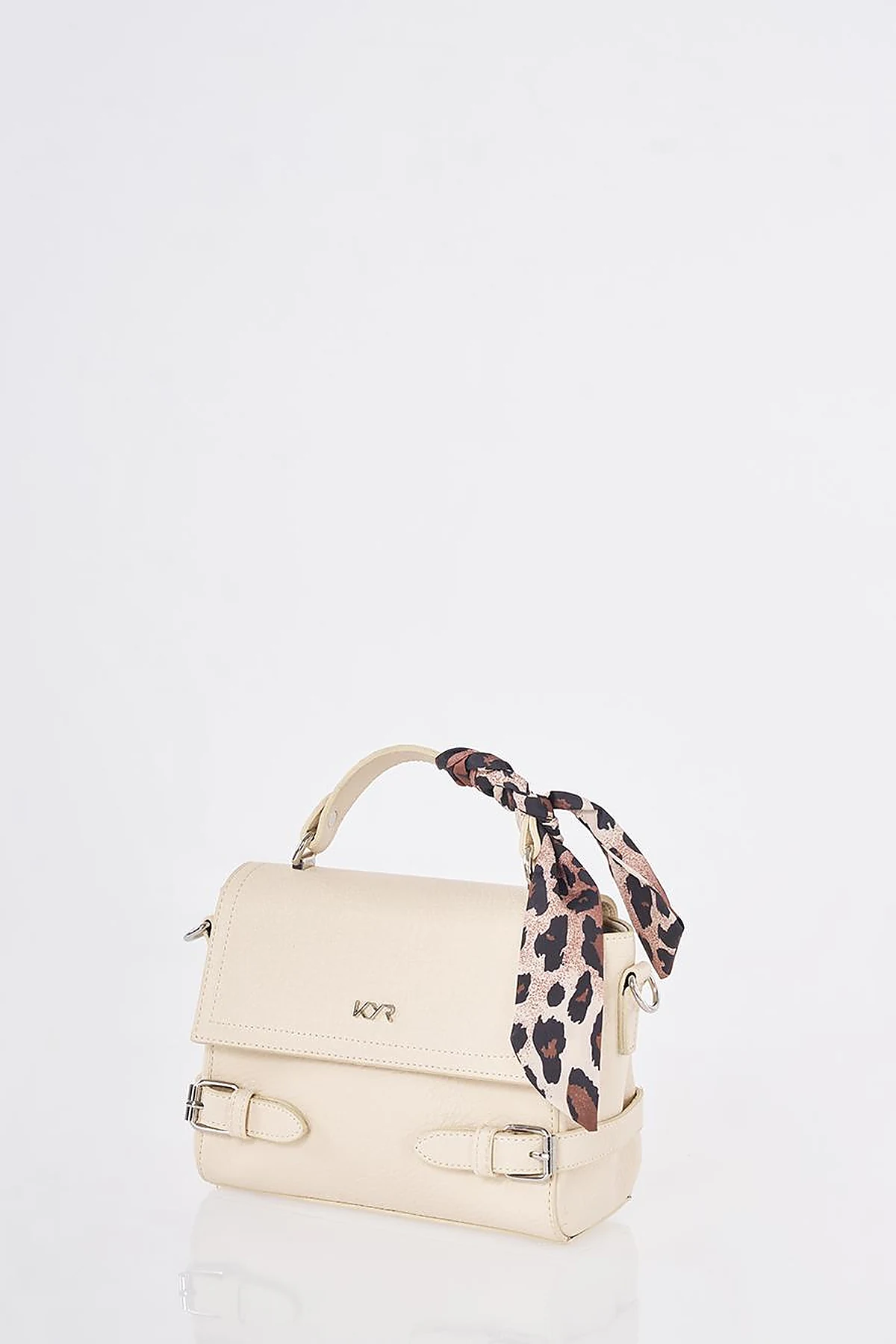 Scarf-Detail Bag Cream