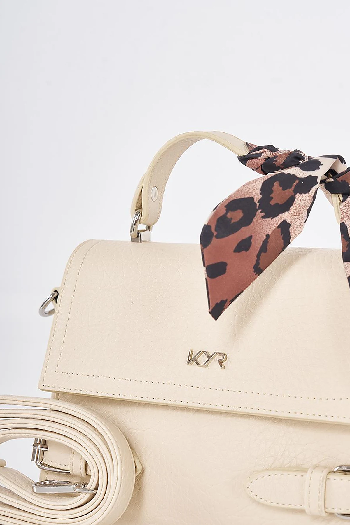 Scarf-Detail Bag Cream