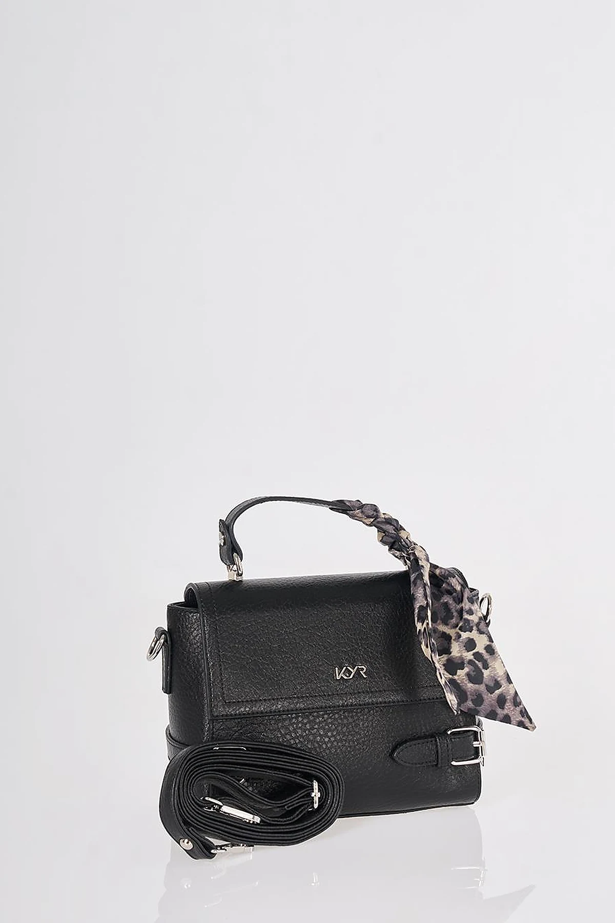 Scarf-Detail Bag Black