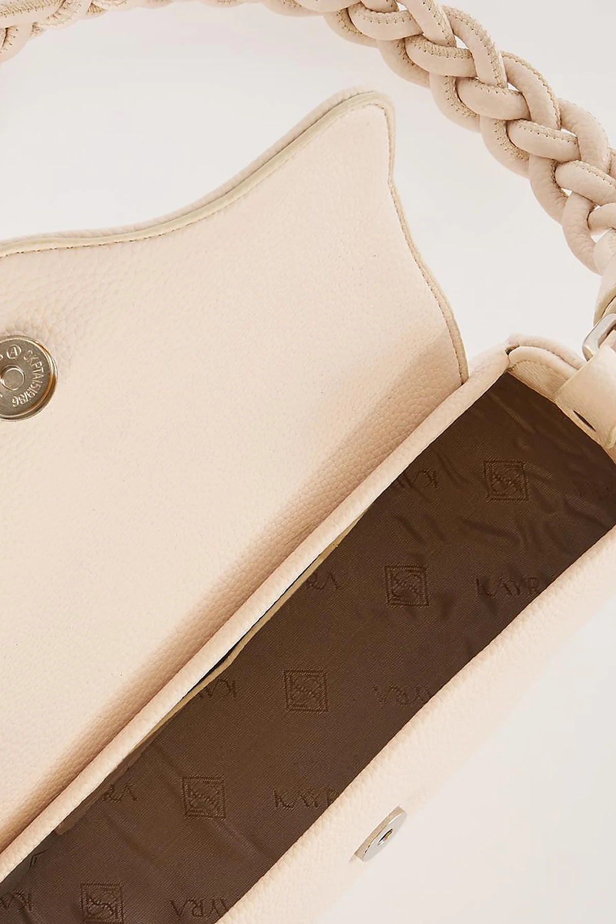 Flap Baguette Bag Beige