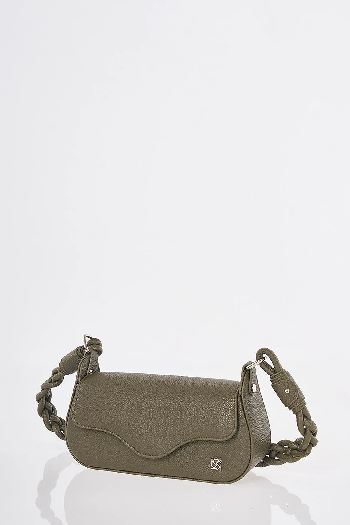 Flap Baguette Bag Khaki