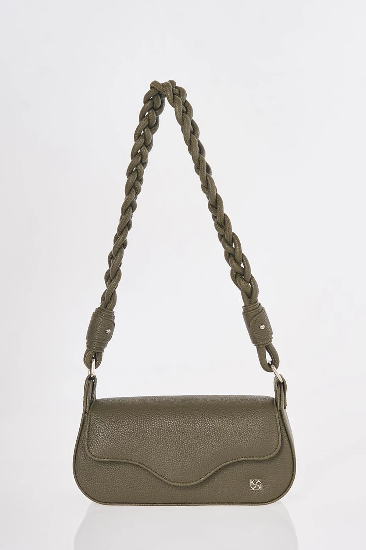 Flap Baguette Bag Khaki