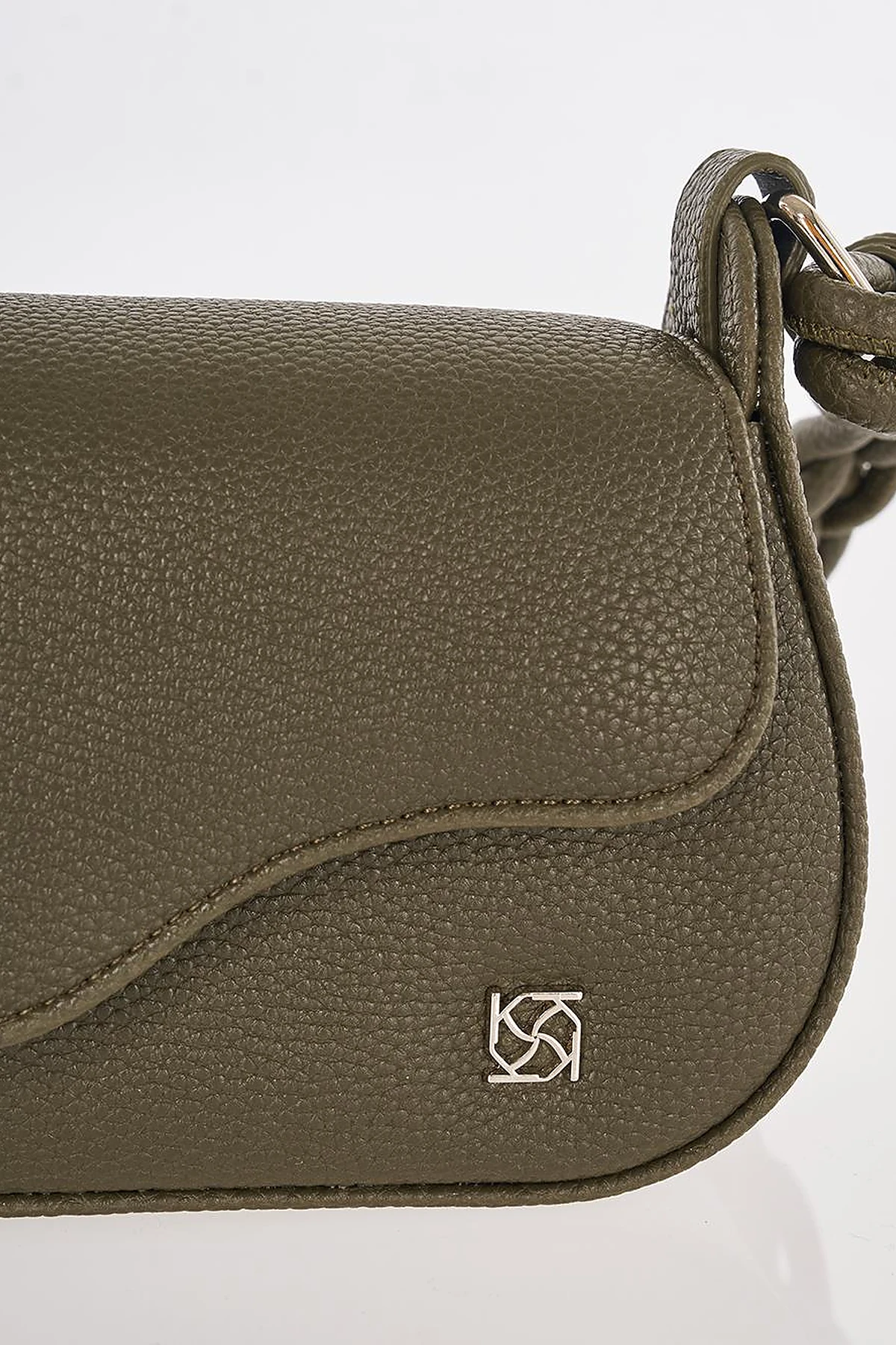 Flap Baguette Bag Khaki