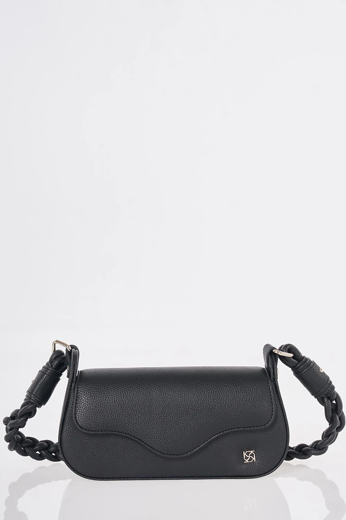Flap Baguette Bag Black
