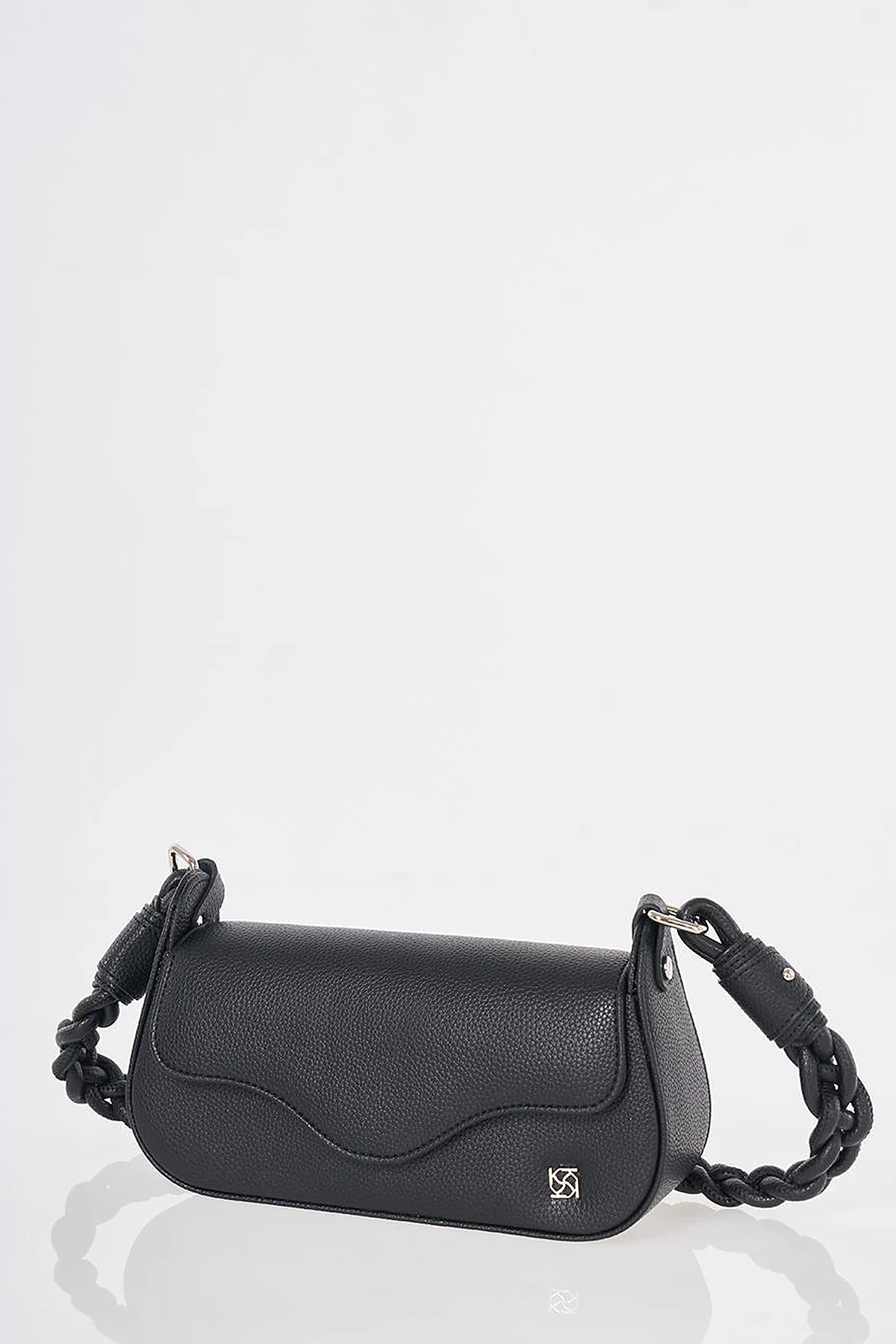 Flap Baguette Bag Black