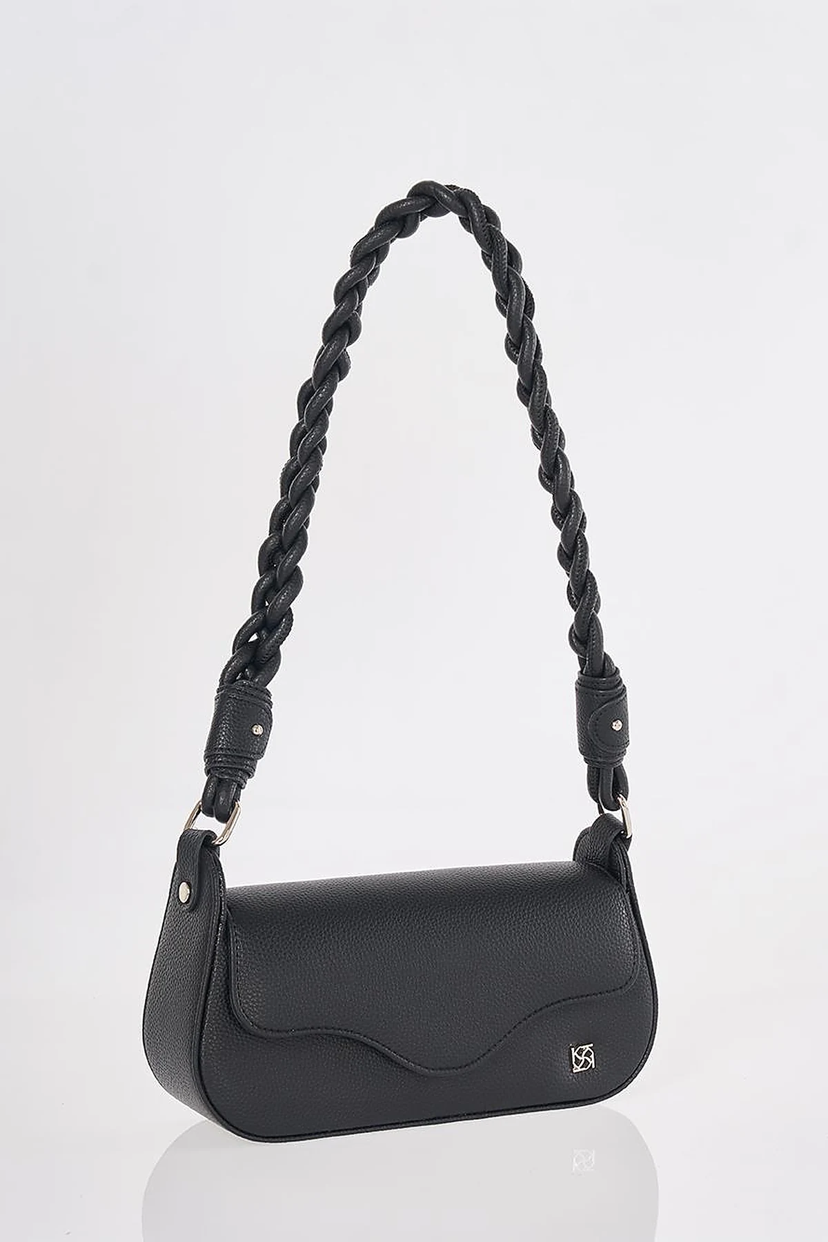 Flap Baguette Bag Black