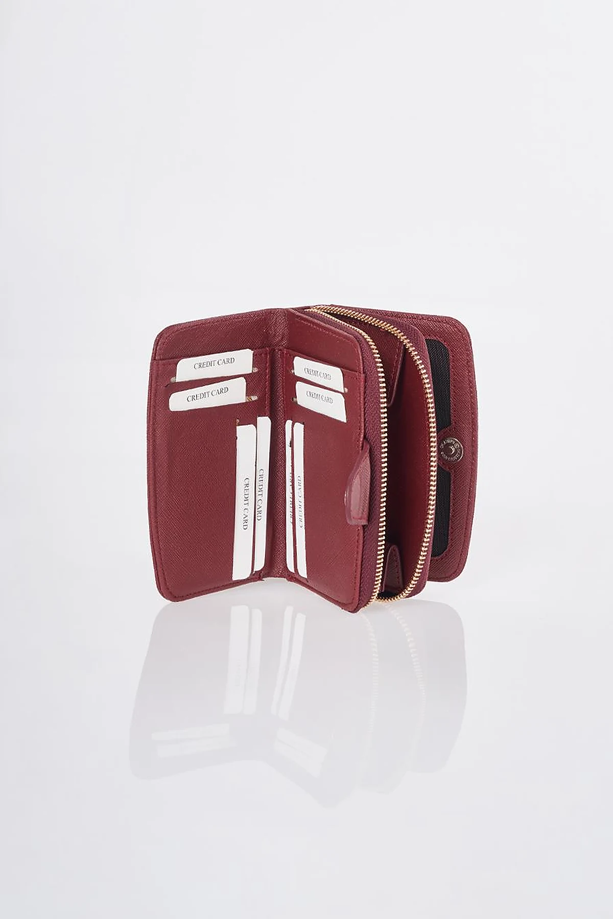 Wallet with Closure Detail Burgundy