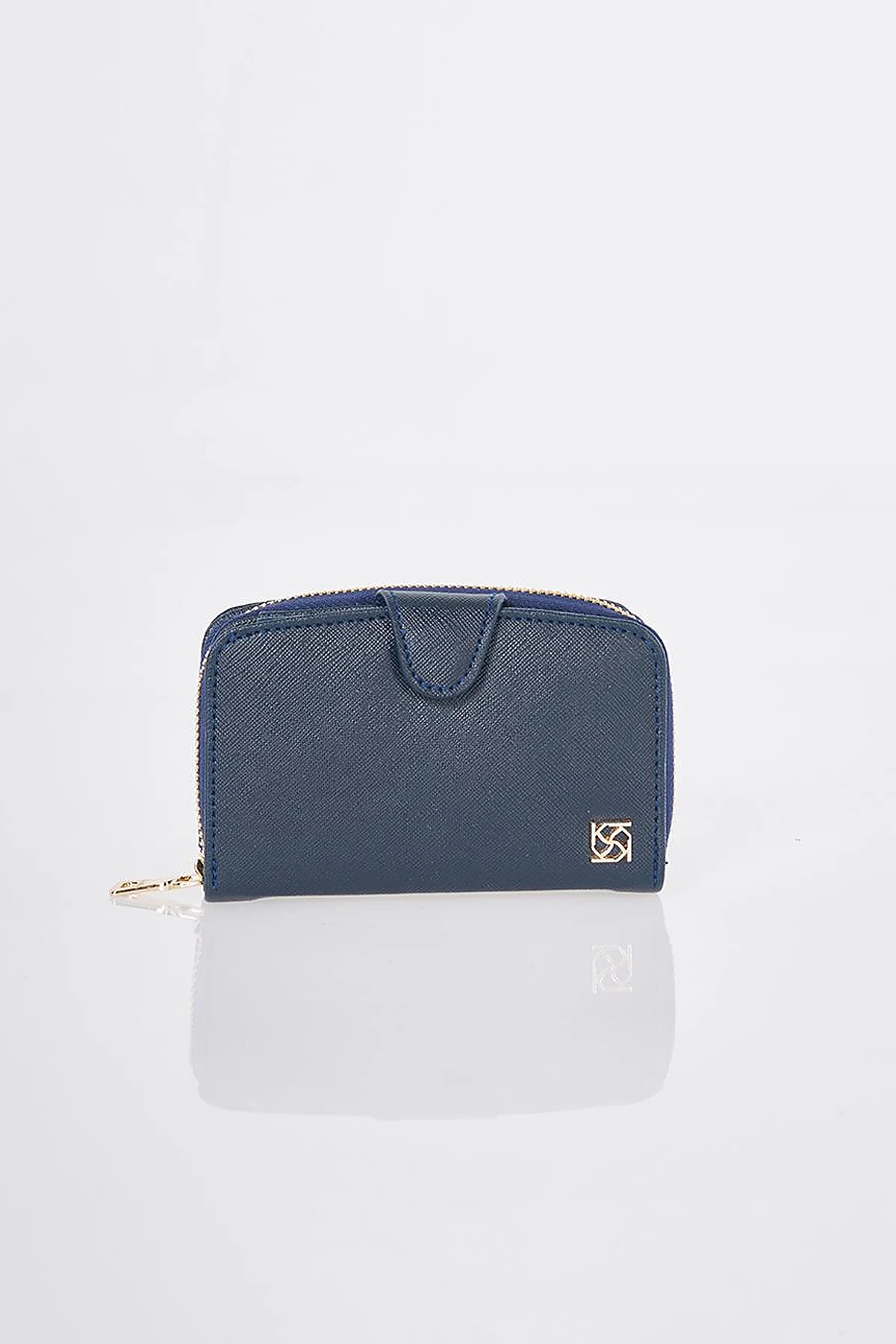 Wallet with Closure Detail Navy