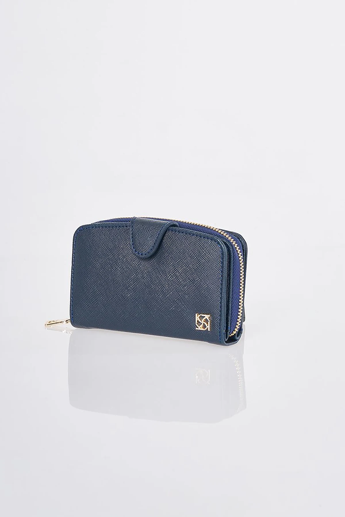 Wallet with Closure Detail Navy