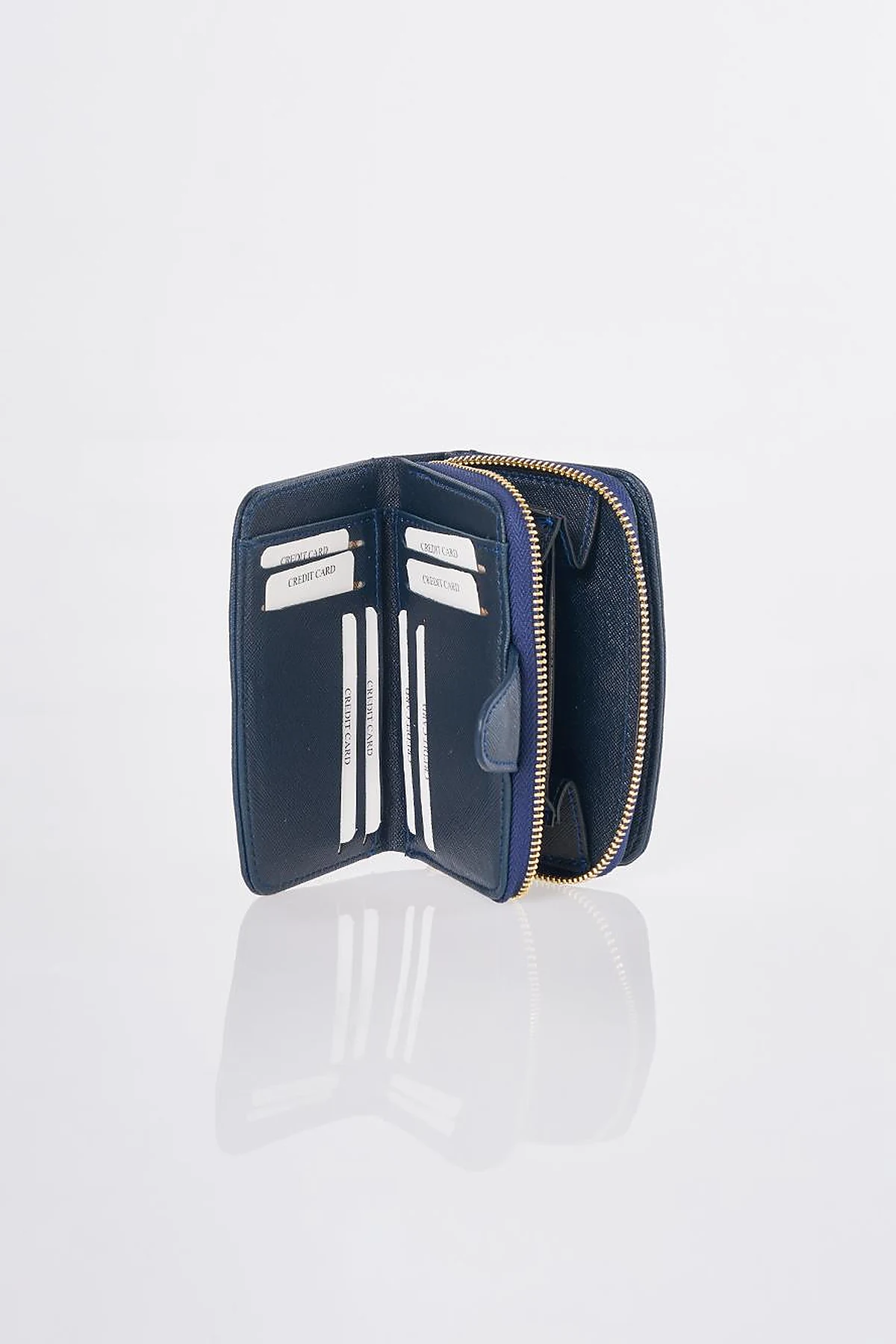 Wallet with Closure Detail Navy