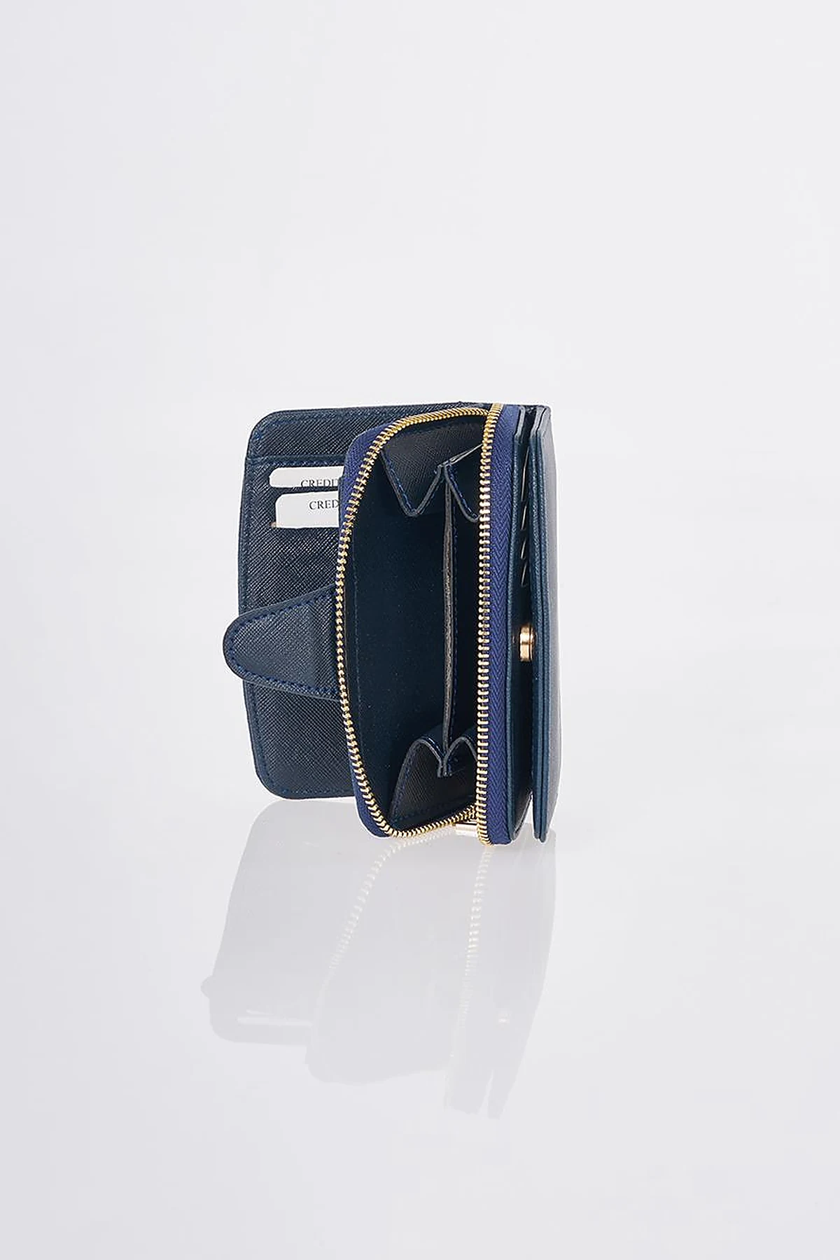 Wallet with Closure Detail Navy