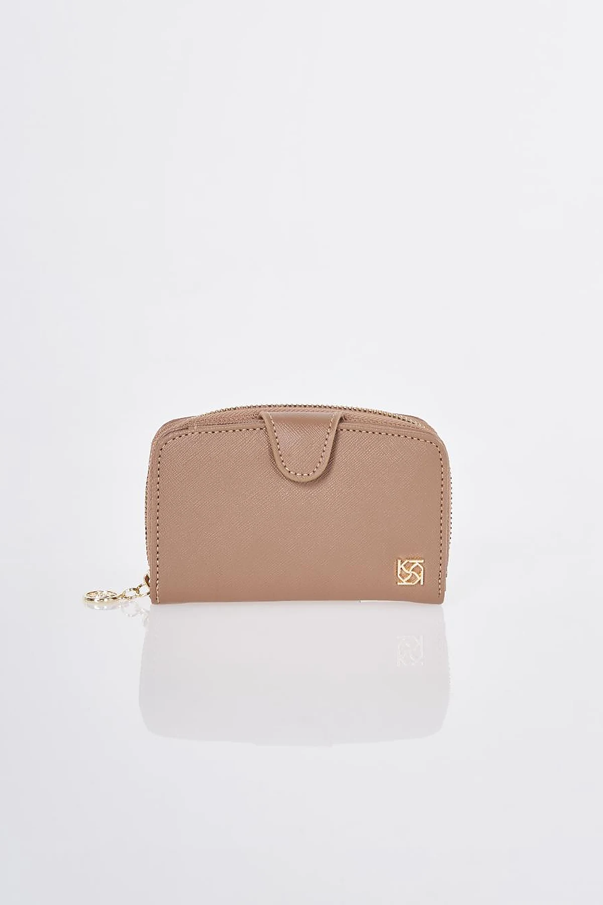 Wallet with Closure Detail Mink