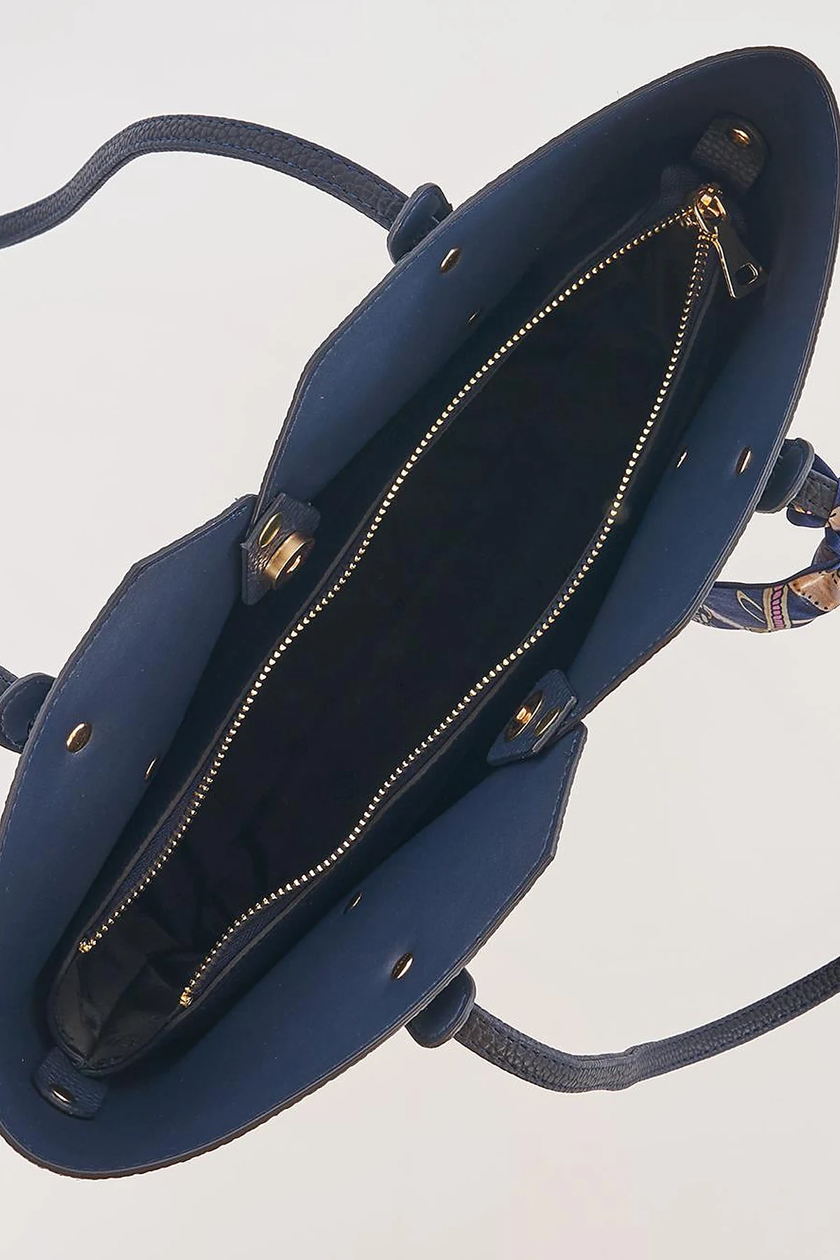 Navy Faux Leather Tote Bag
