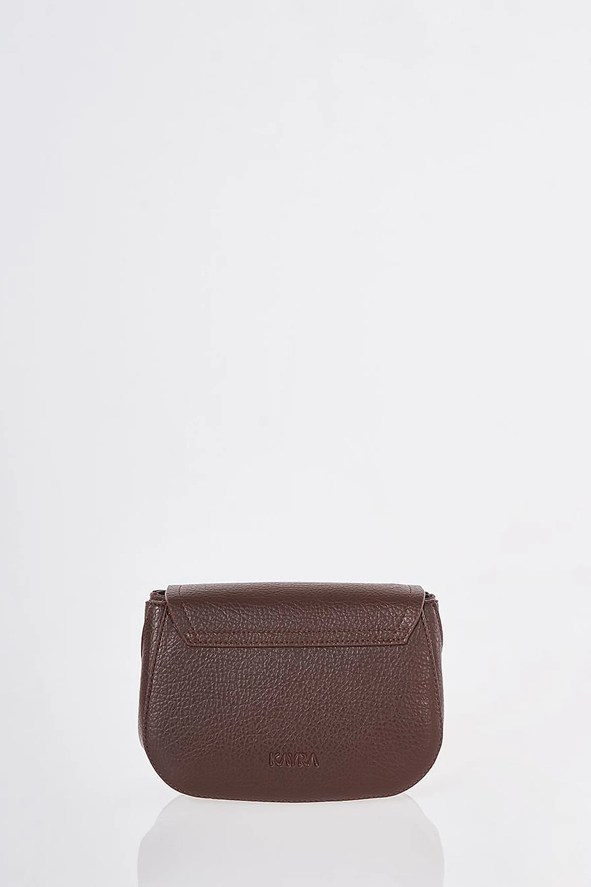 Shoulder Bag with Buckle Detail Dark Brown