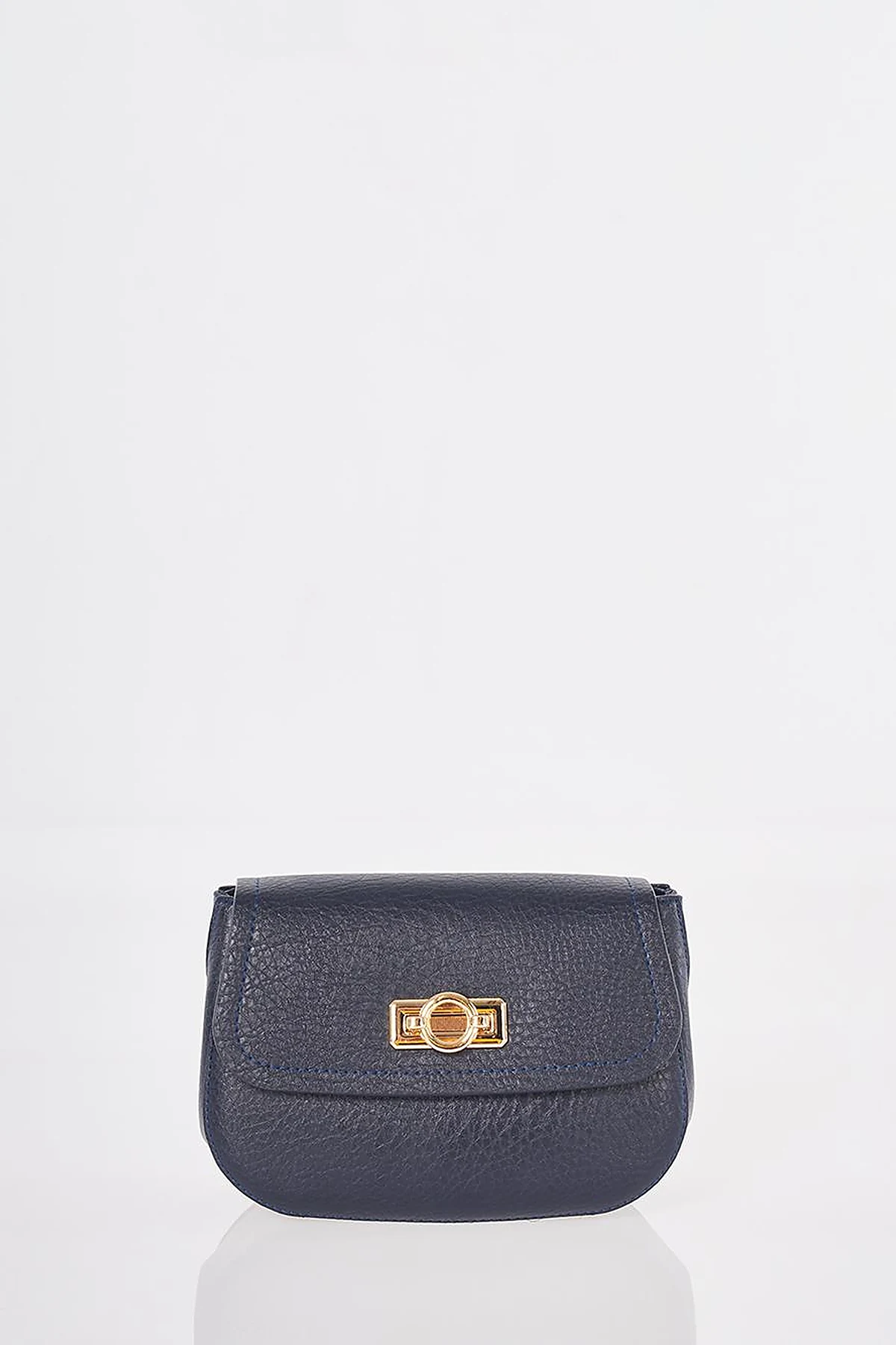 Shoulder Bag with Buckle Detail Navy