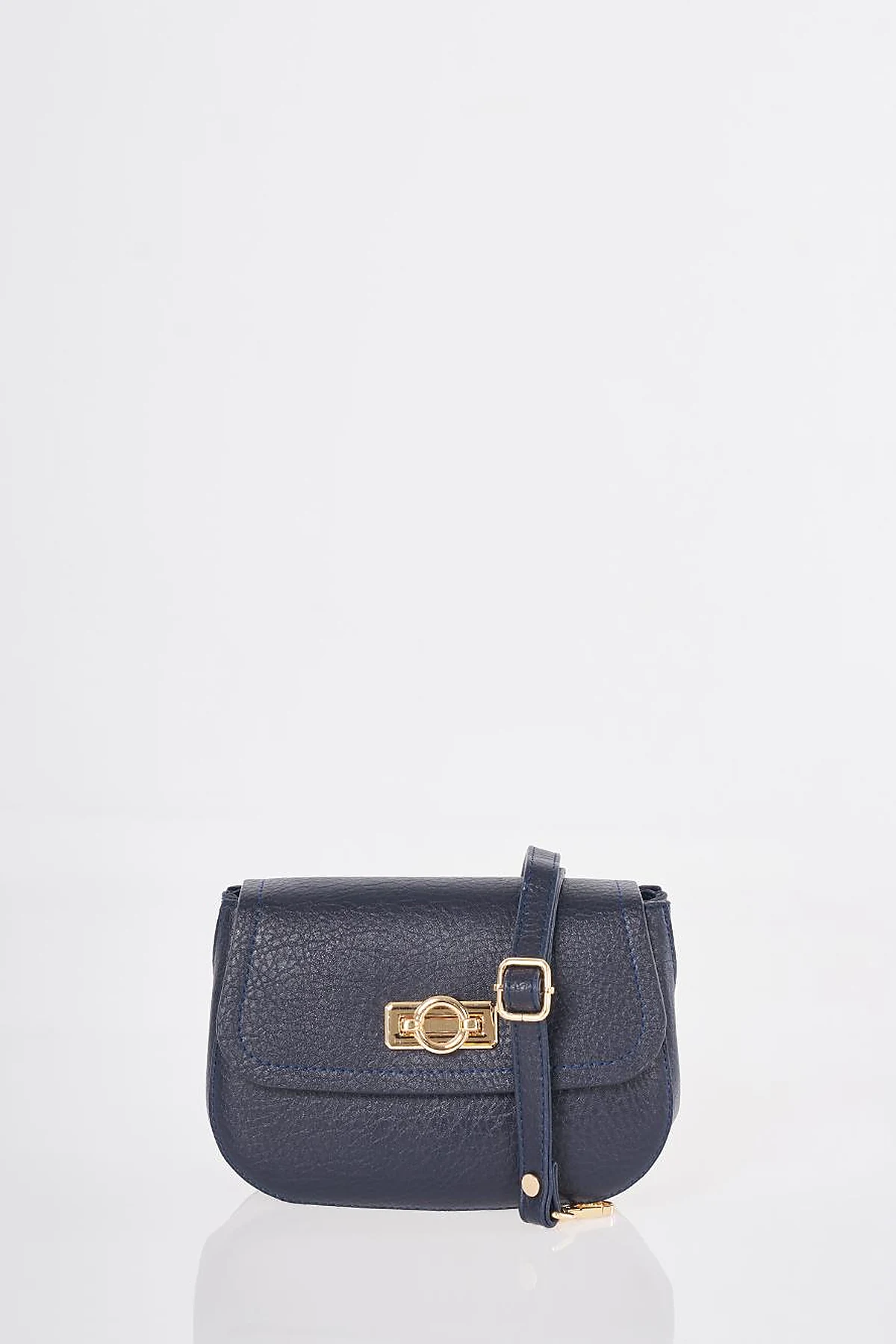 Shoulder Bag with Buckle Detail Navy