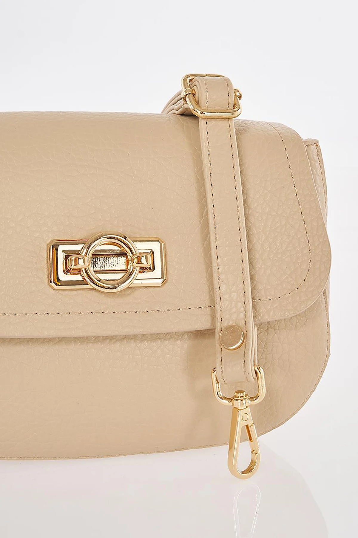 Shoulder Bag with Buckle Detail Stone