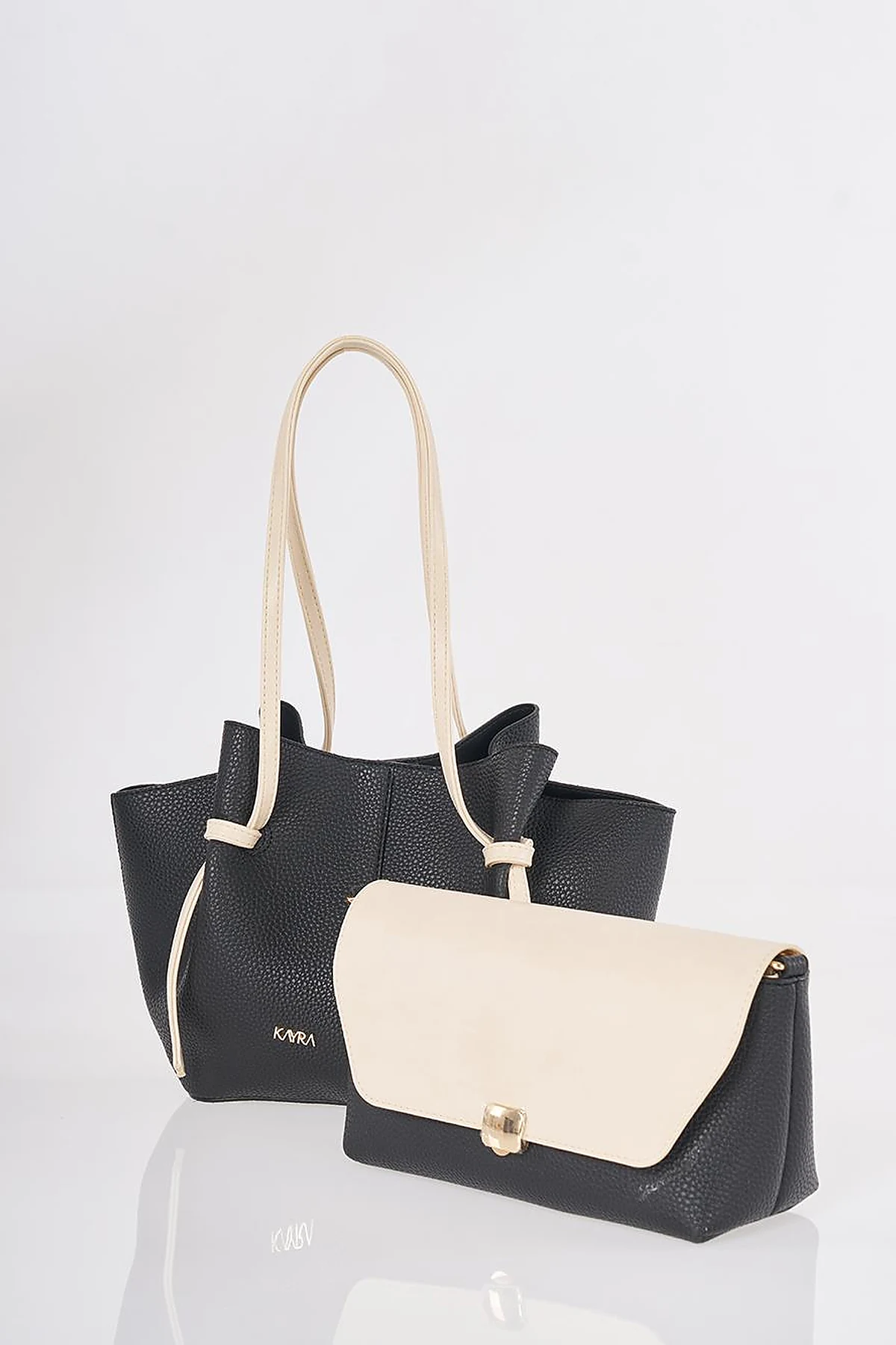 Shoulder Bag with Pouches Black