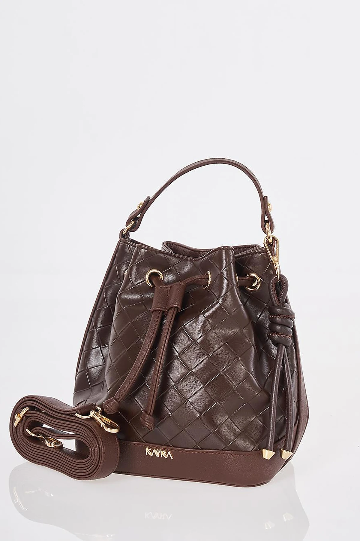 Ruched Bag Dark Brown