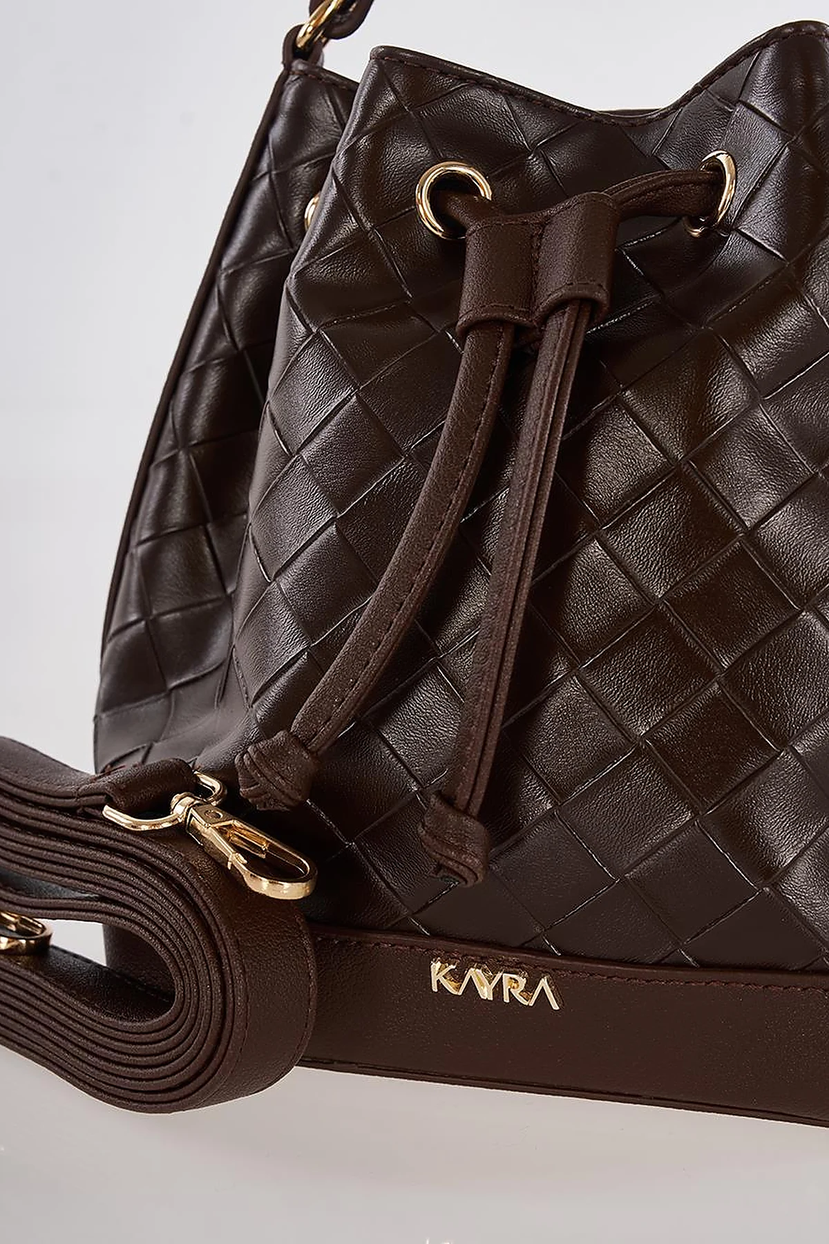 Ruched Bag Dark Brown