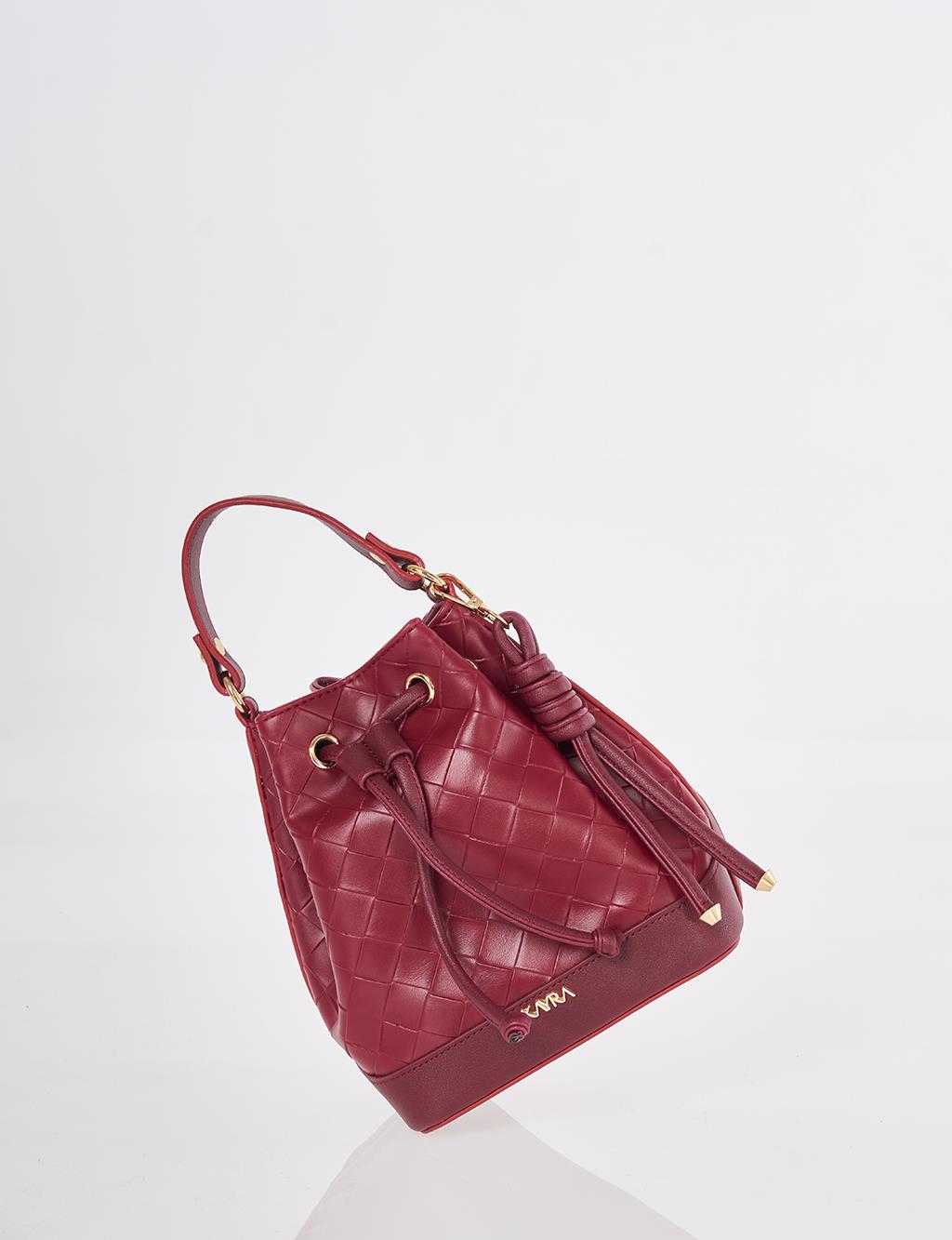 Büzgülü Çanta Bordo