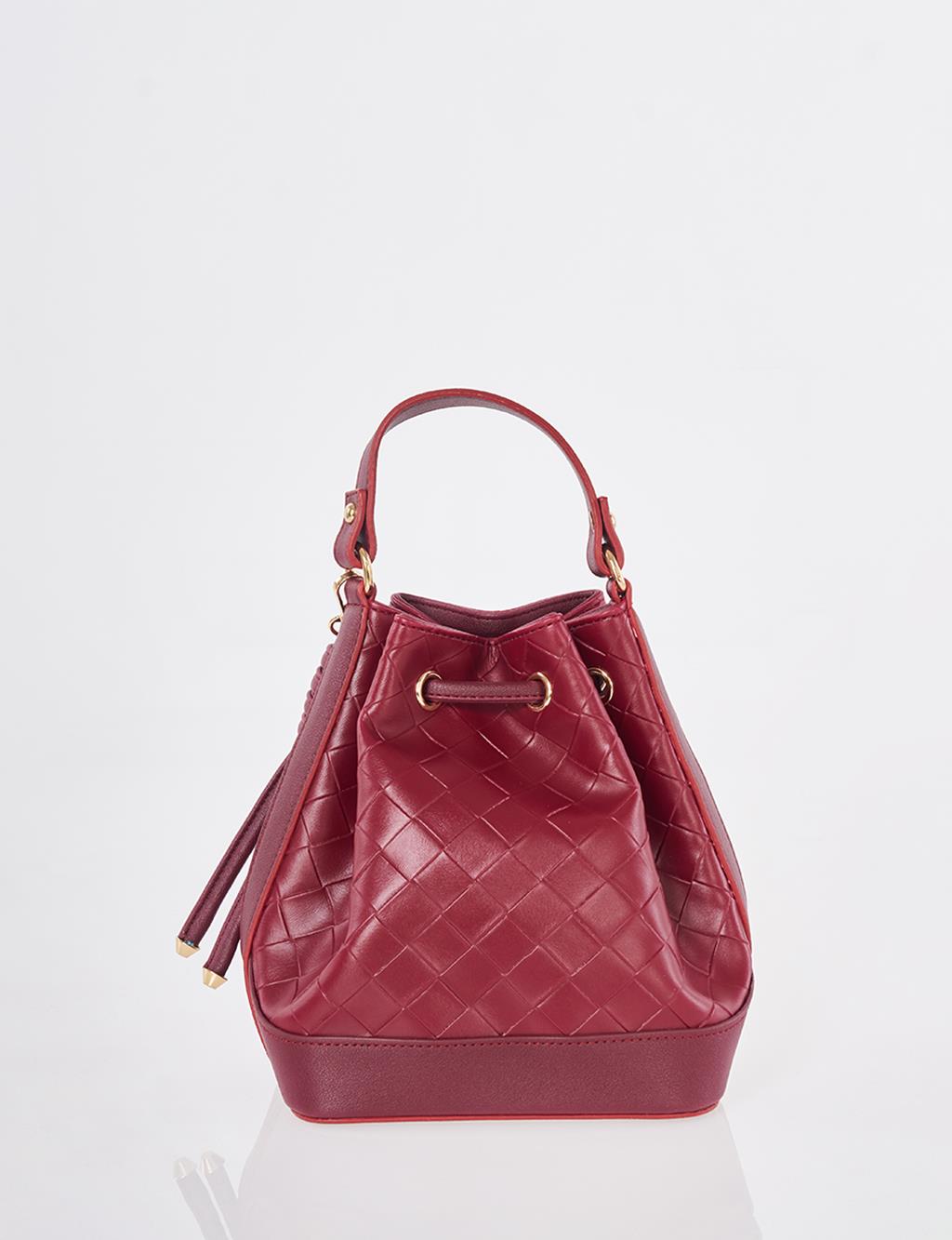 Büzgülü Çanta Bordo