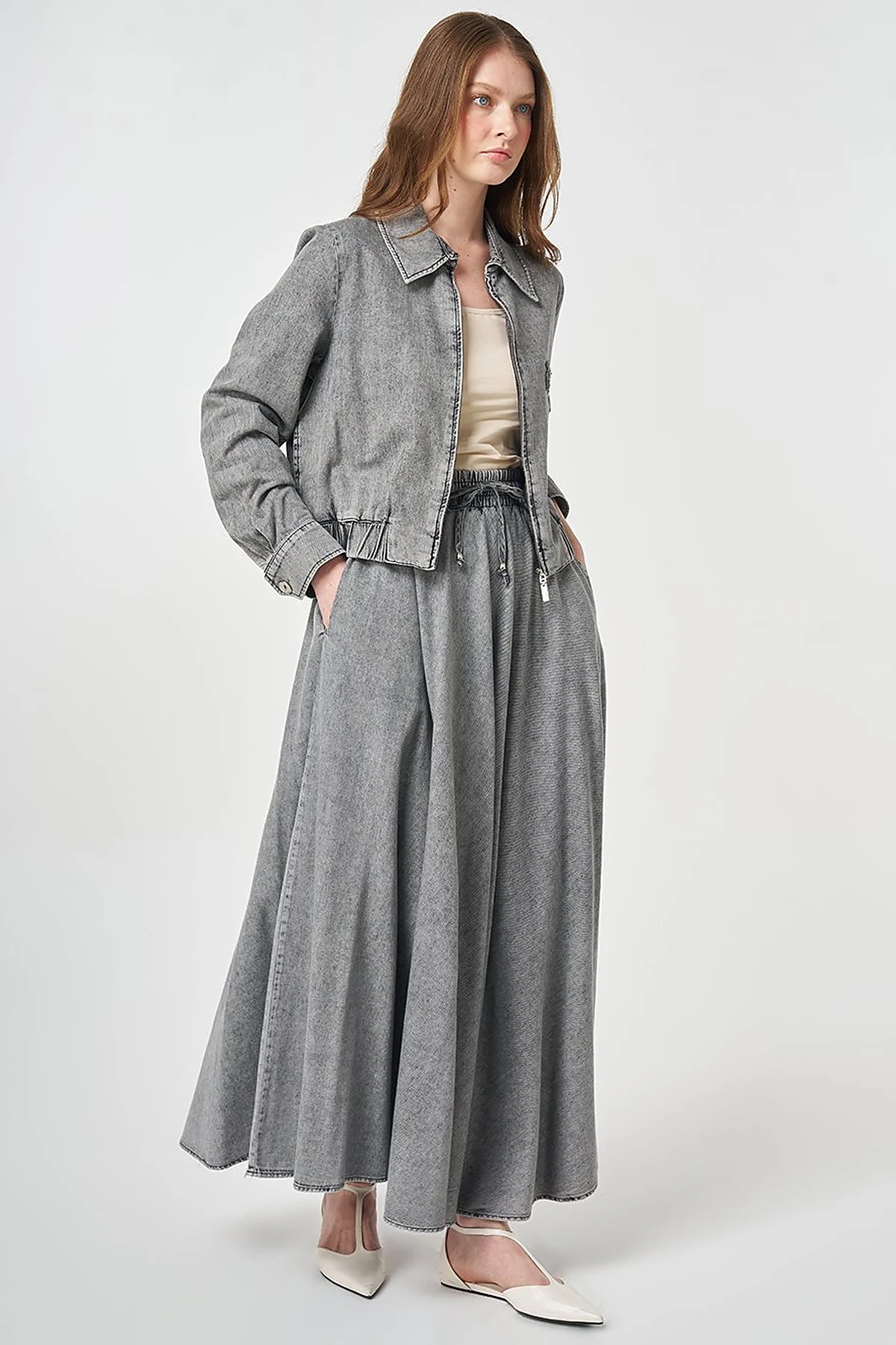 Washed Two-Piece Set Anthracite