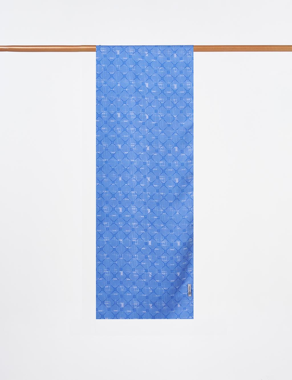 Monogram Patterned Shawl Indigo