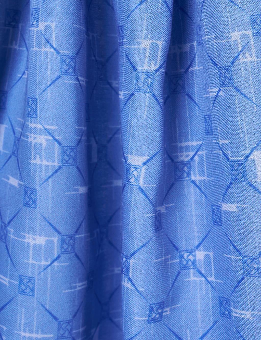 Monogram Patterned Shawl Indigo