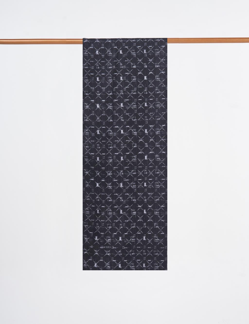 Monogram Patterned Shawl Black