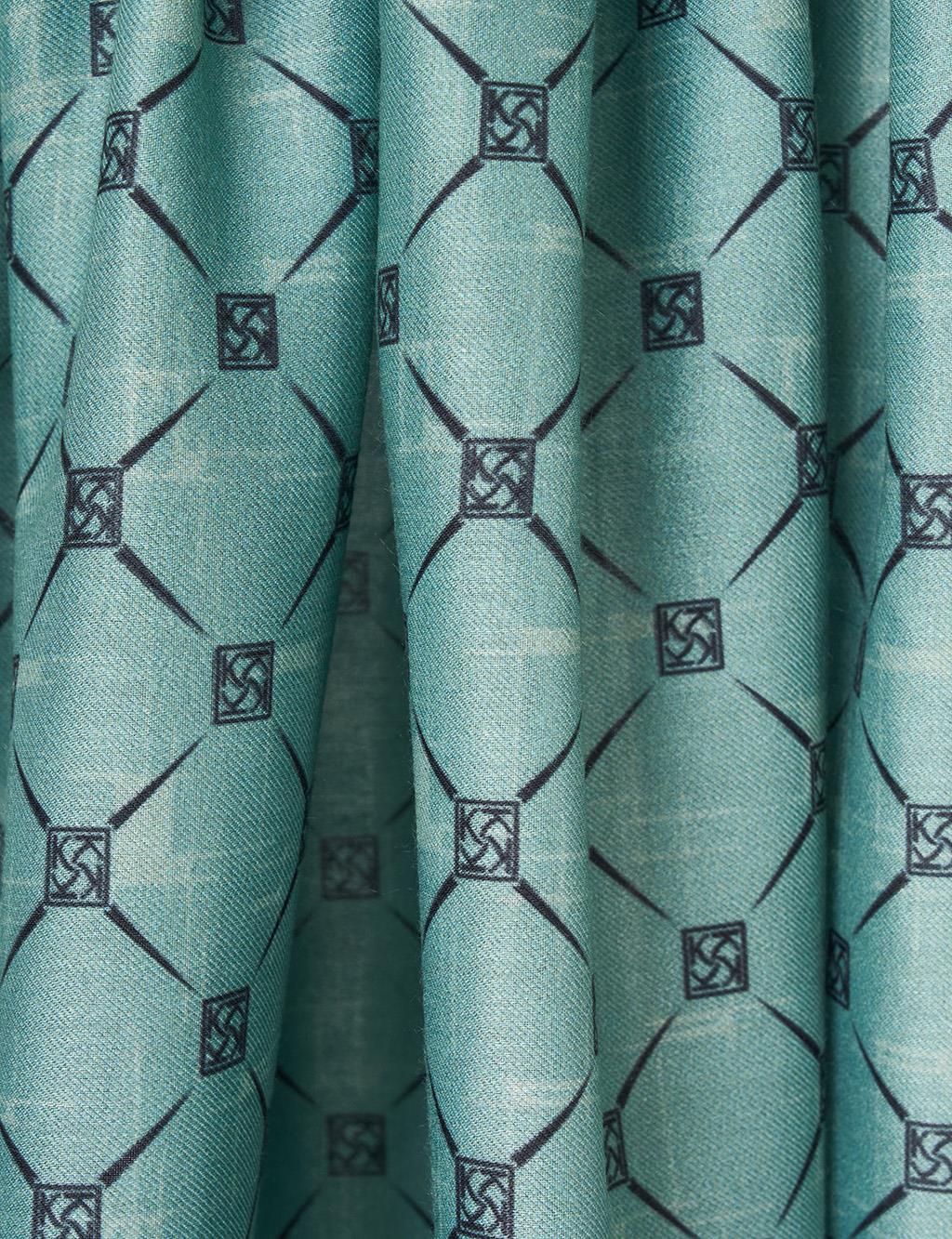 Monogram Patterned Shawl Mint