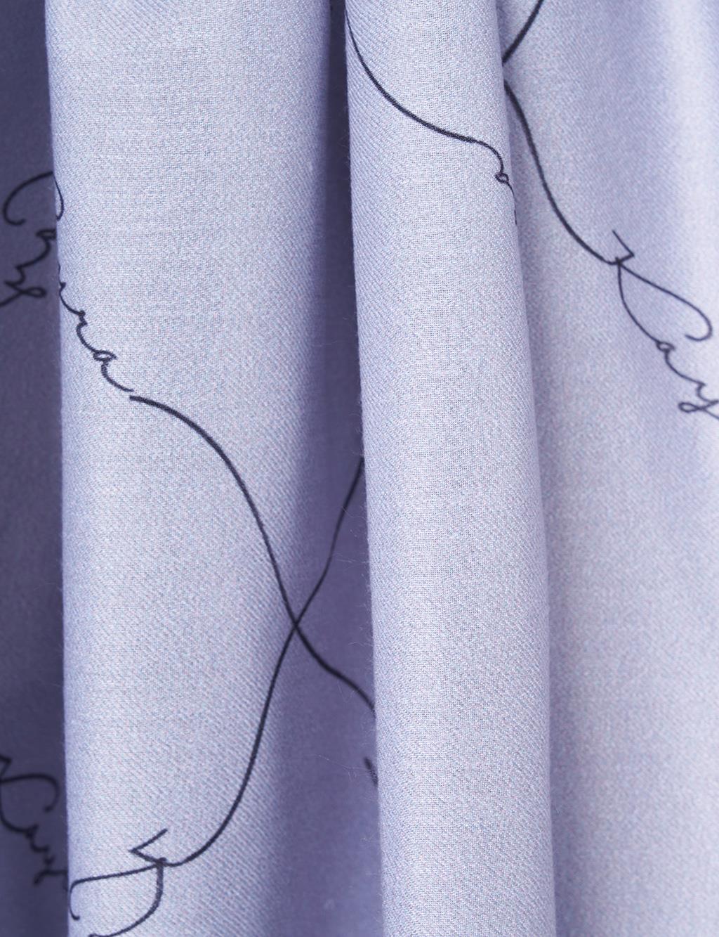 Signature Figurine Monogram Shawl Gray