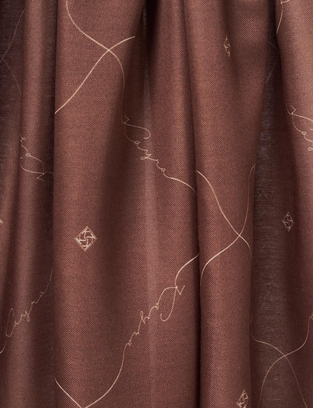 Signature Figurine Monogram Shawl Dark Brown