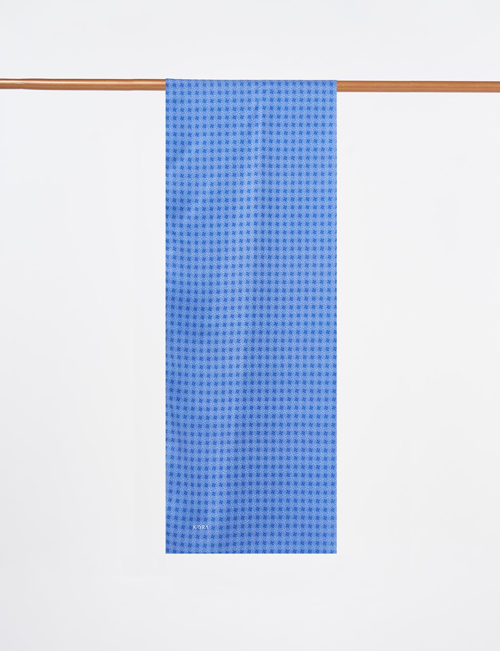 Checkered Pattern Shawl Indigo