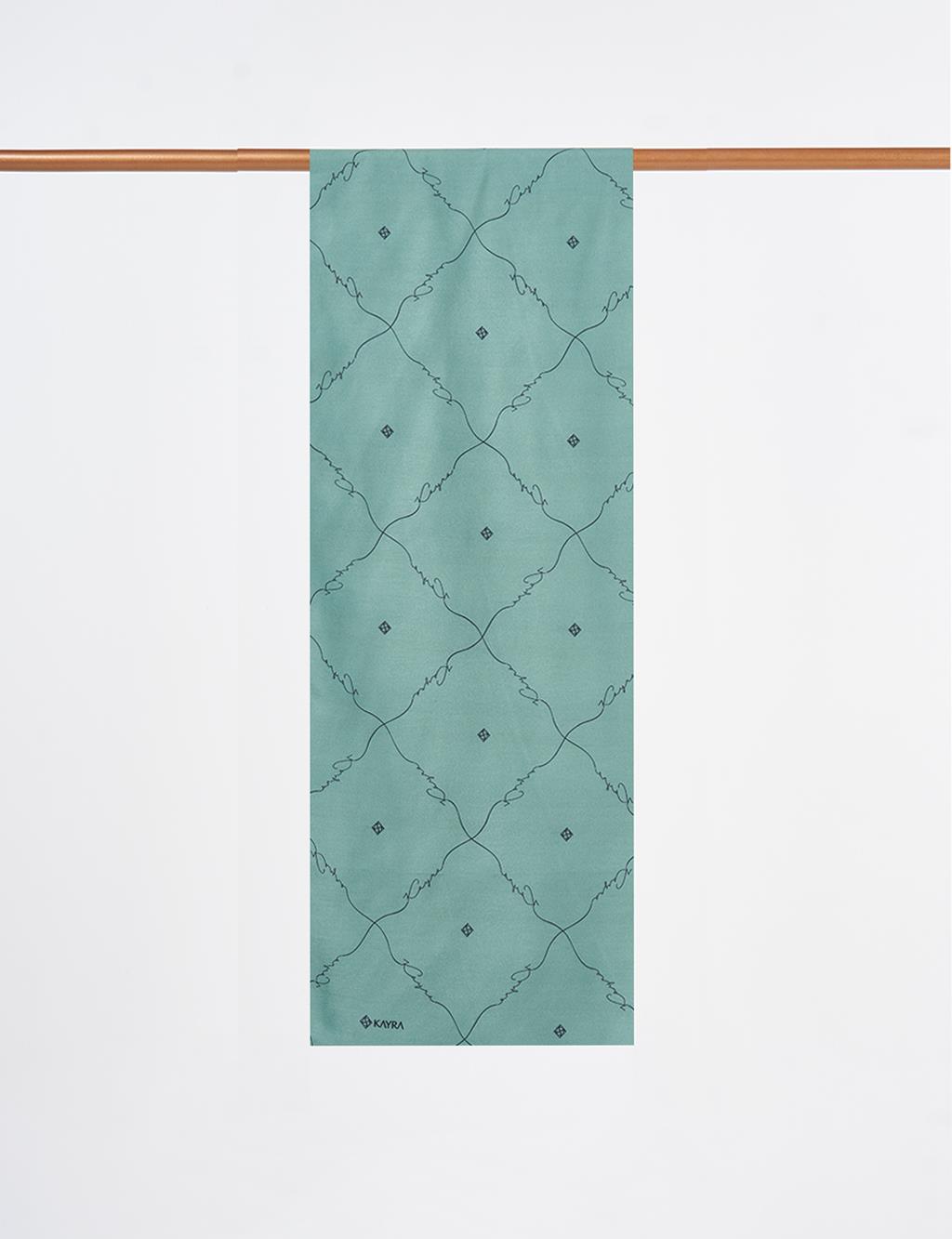 Signature Figurine Monogram Shawl Green