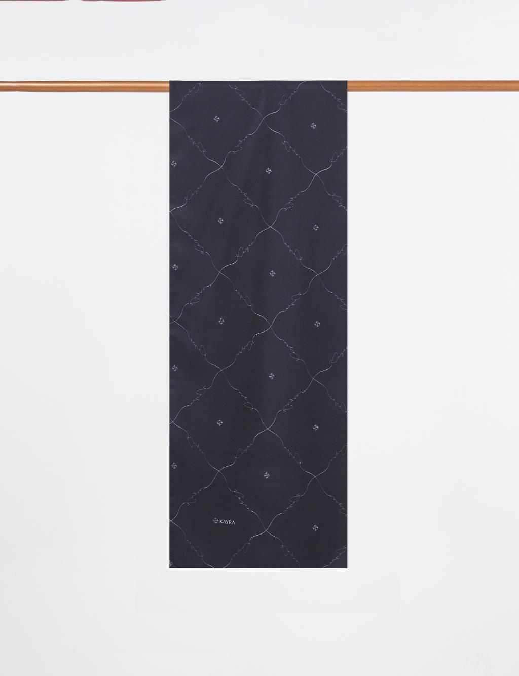 Signature Figurine Monogram Shawl Black