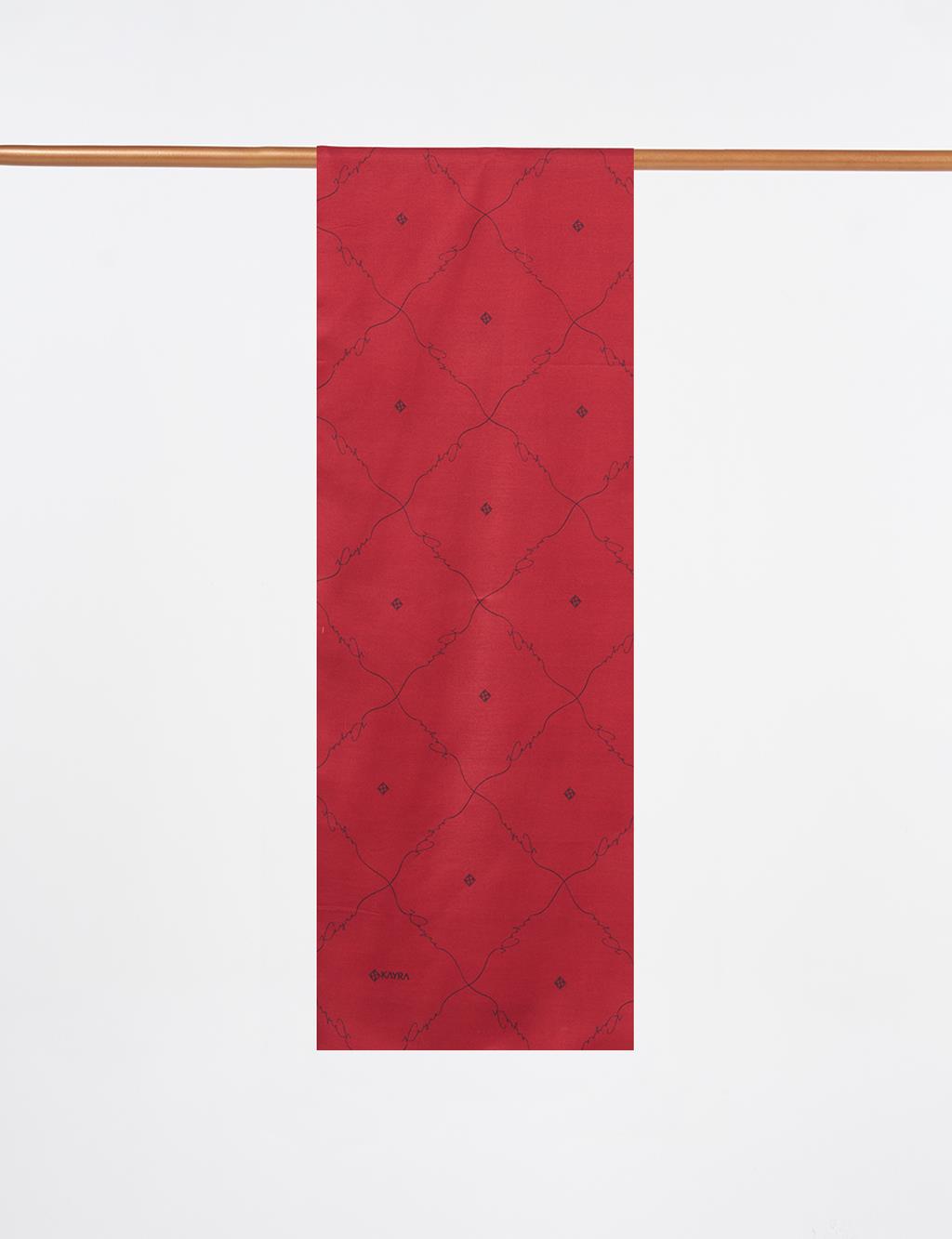 Signature Figurine Monogram Shawl Red